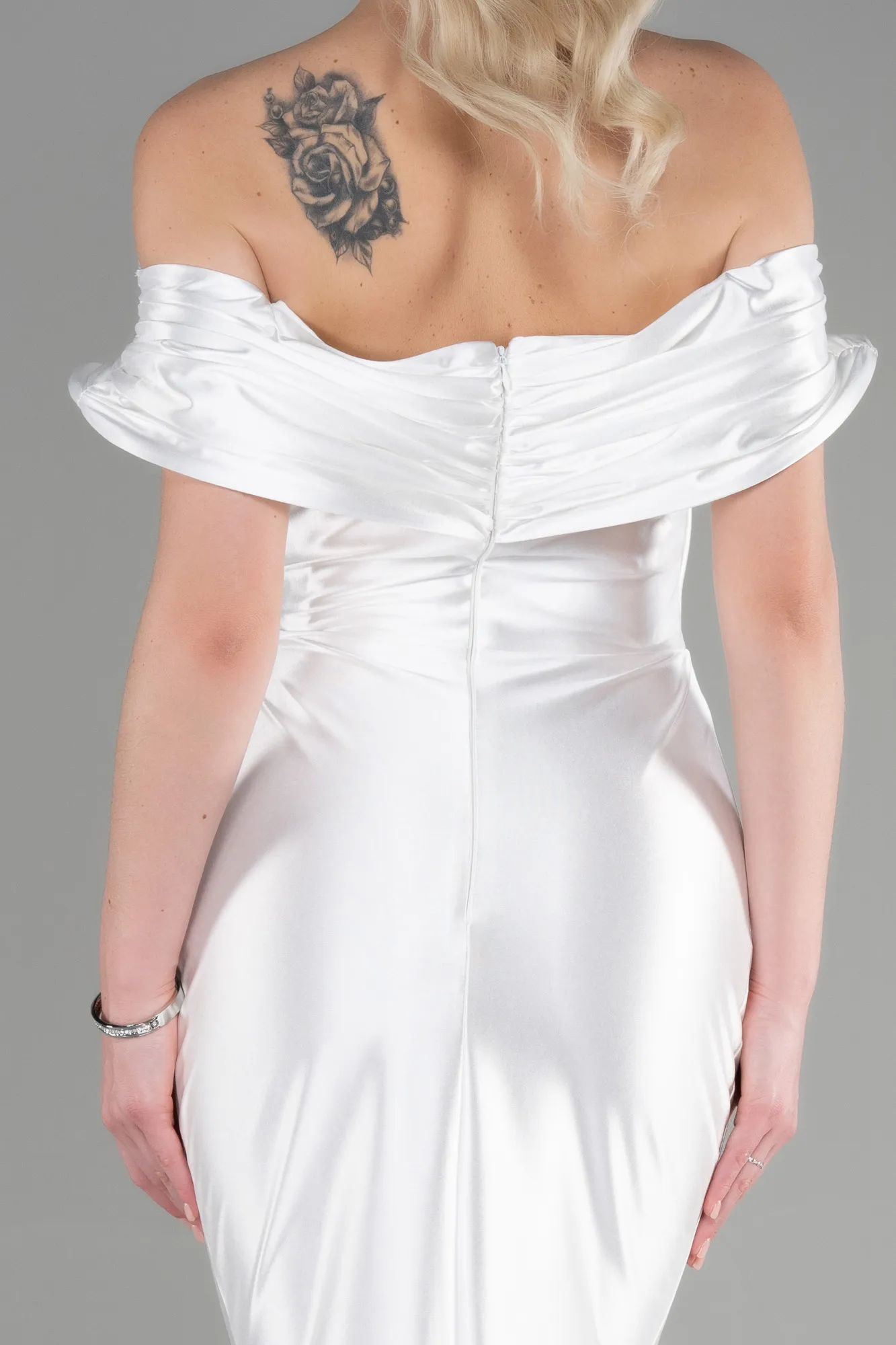 Ecru-Long Mermaid Evening Gown ABU3612