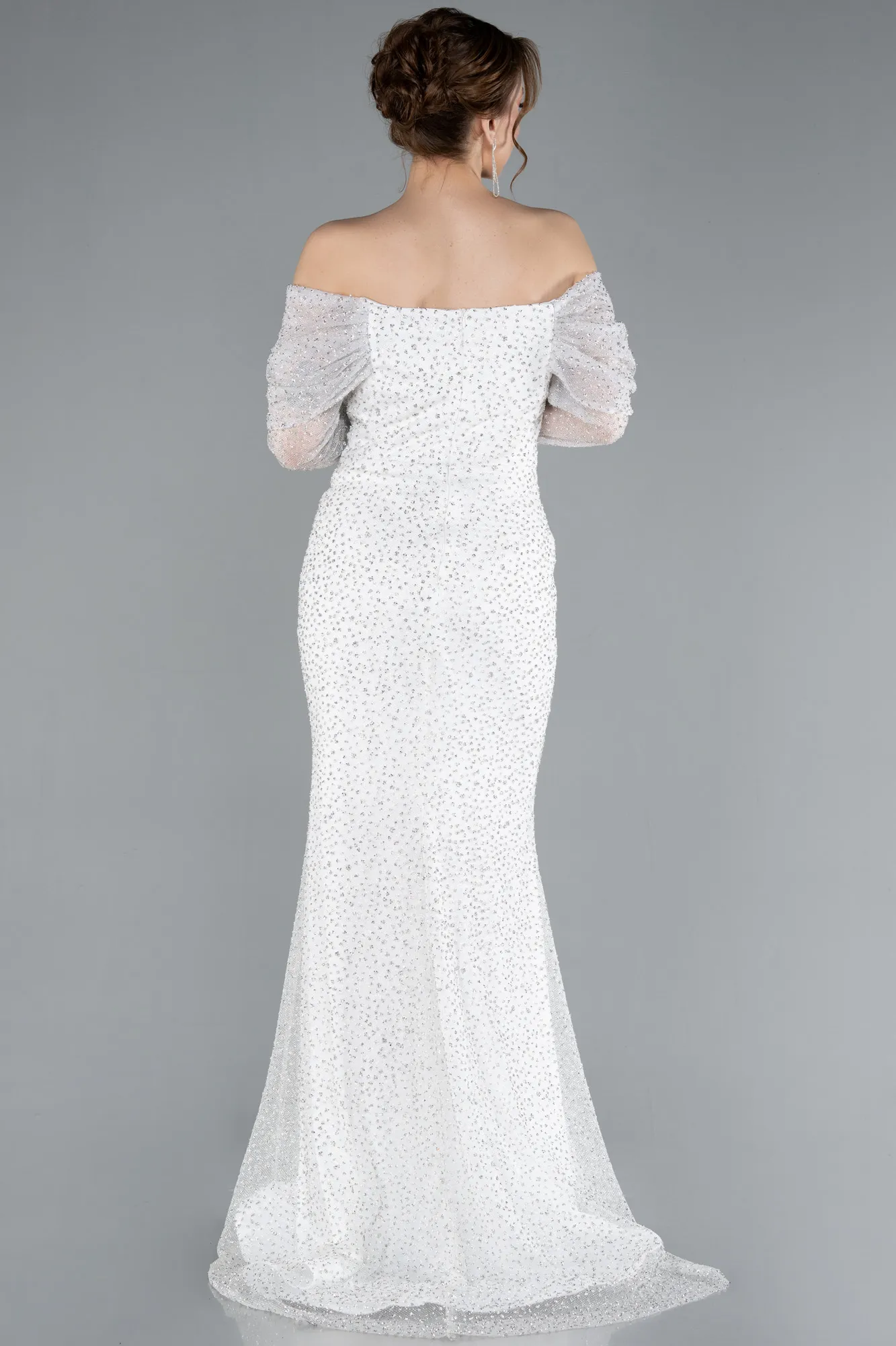 Ecru-Long Mermaid Prom Dress ABU3756