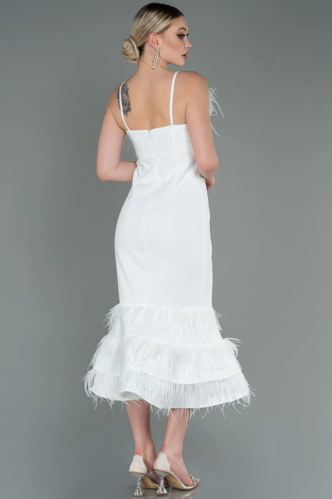 Ecru-Long Night Dress ABU3079