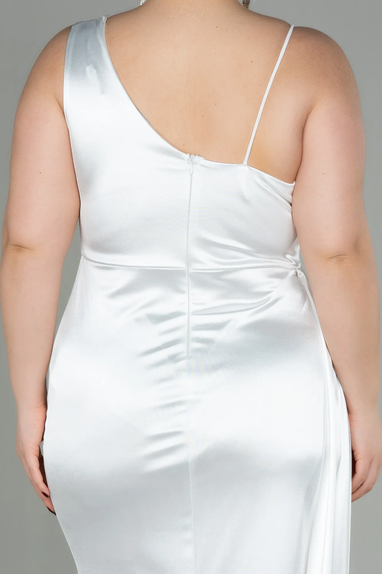 Ecru-Long Plus Size Evening Dress ABU2932