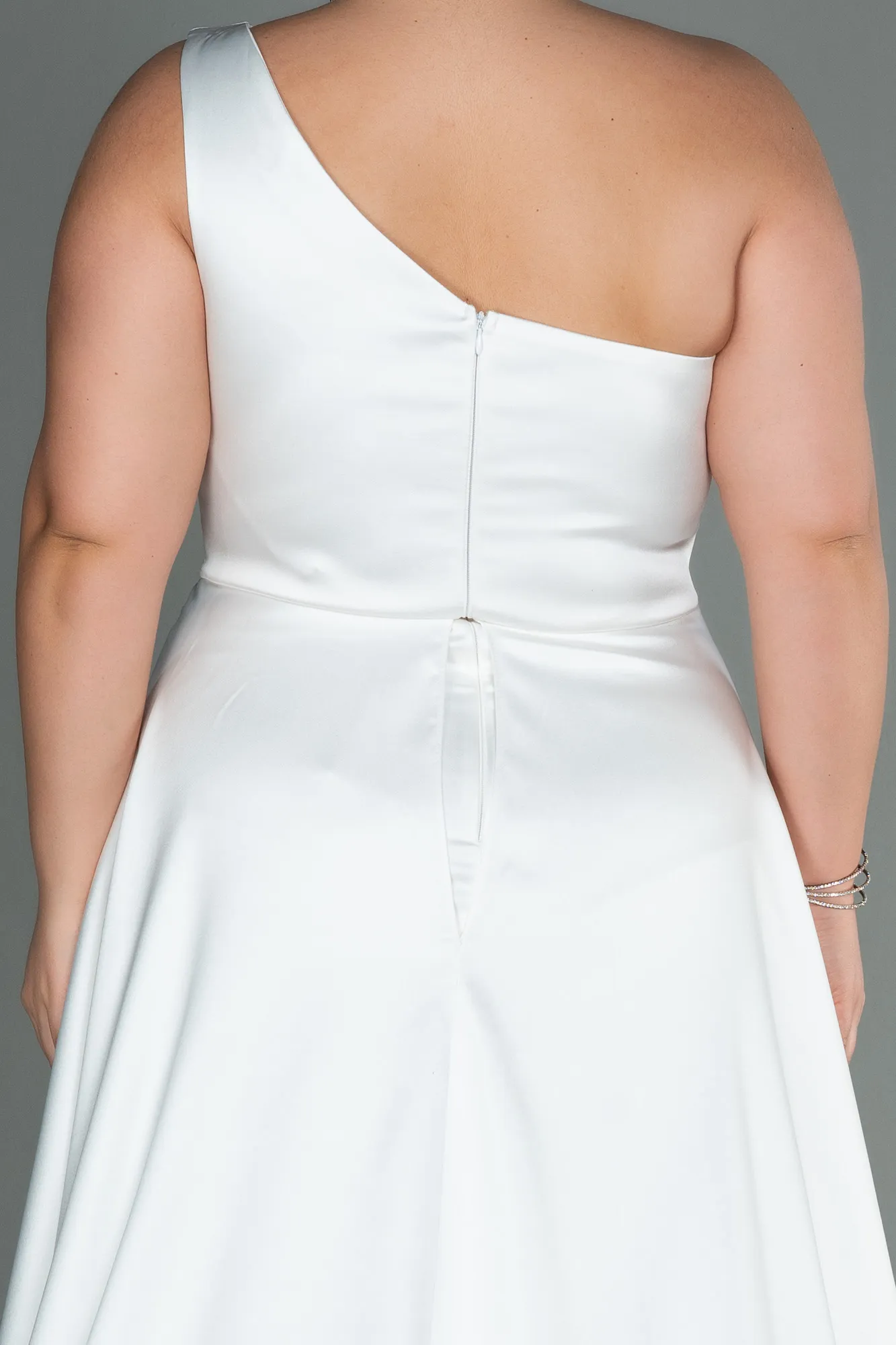 Ecru-Long Plus Size Evening Dress ABU3171