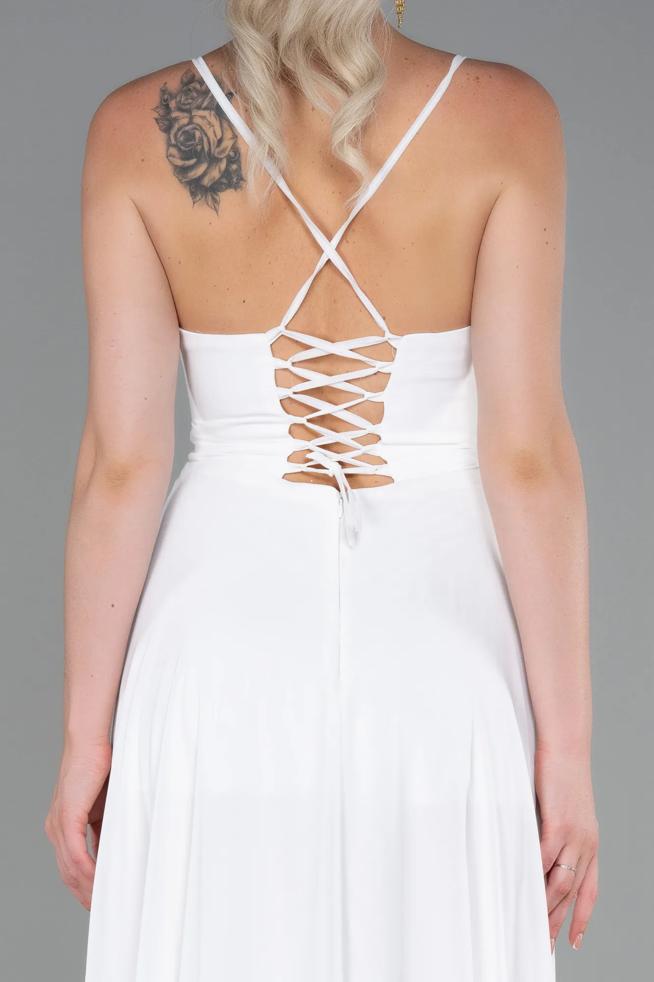 Ecru-Long Prom Gown ABU1305