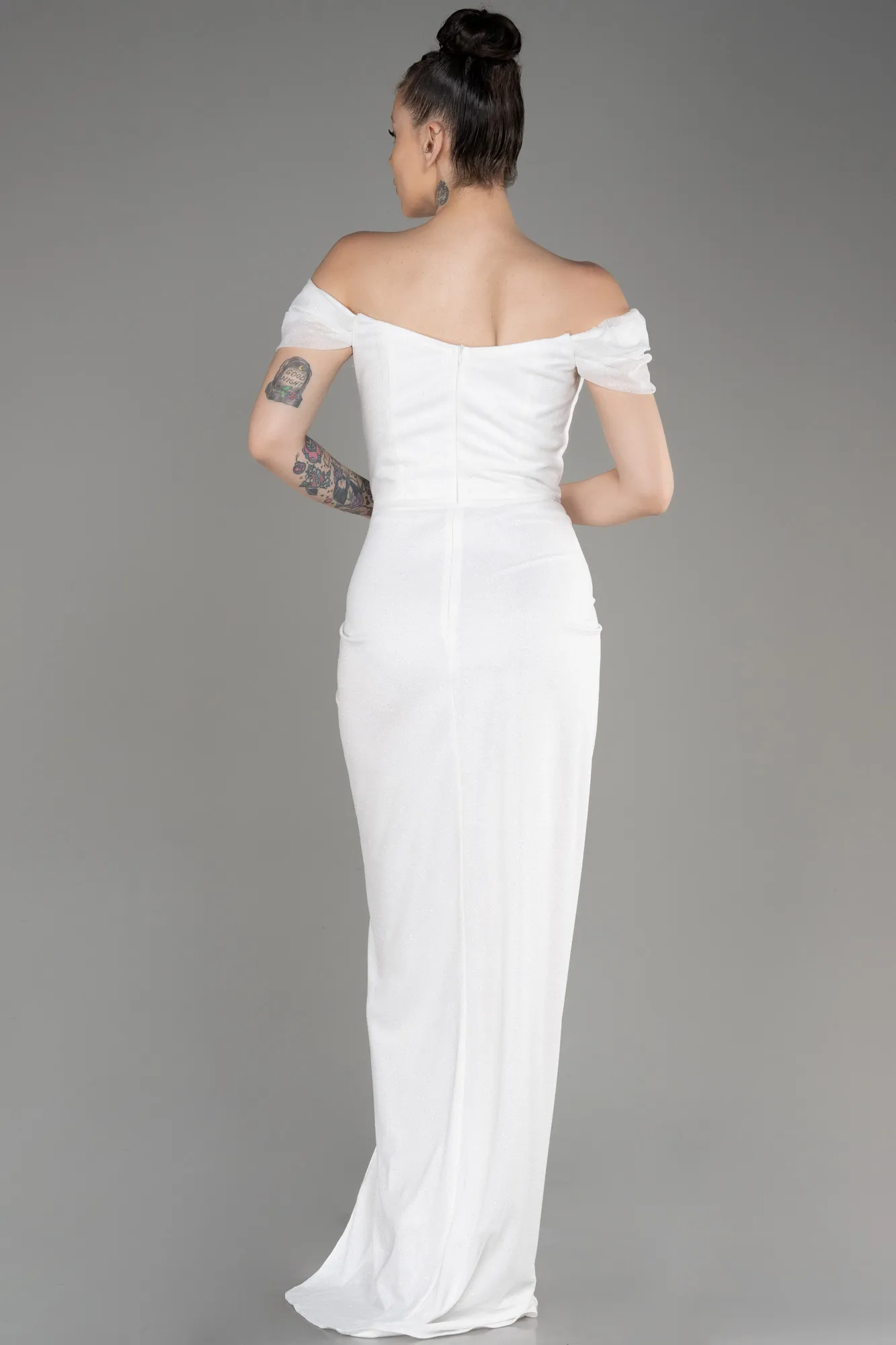 Ecru-Long Prom Gown ABU3473