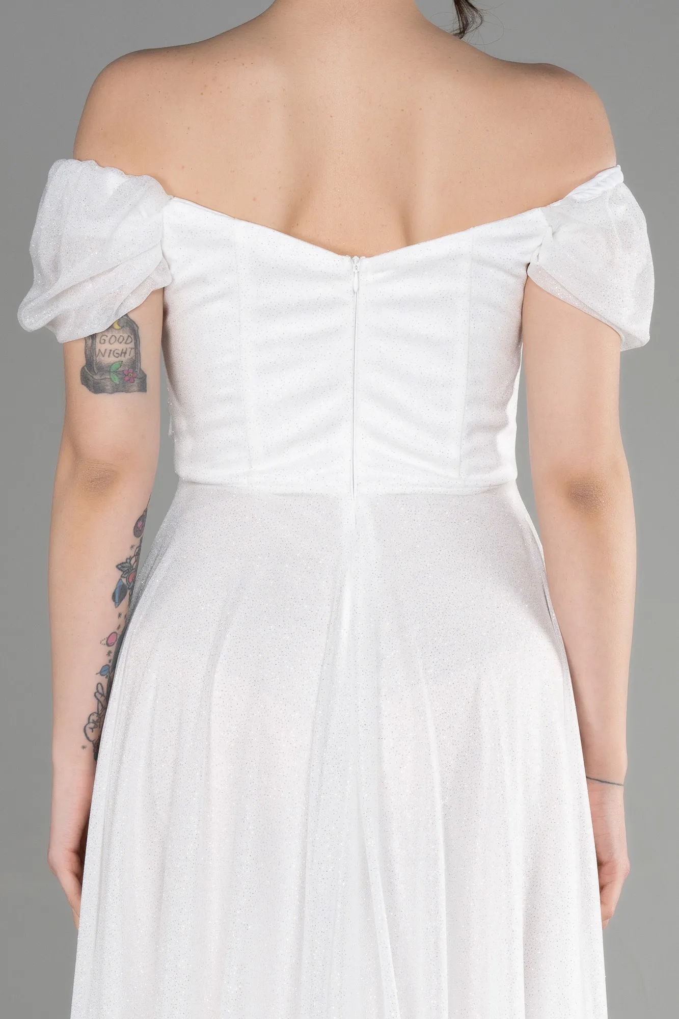 Ecru-Long Prom Gown ABU3660