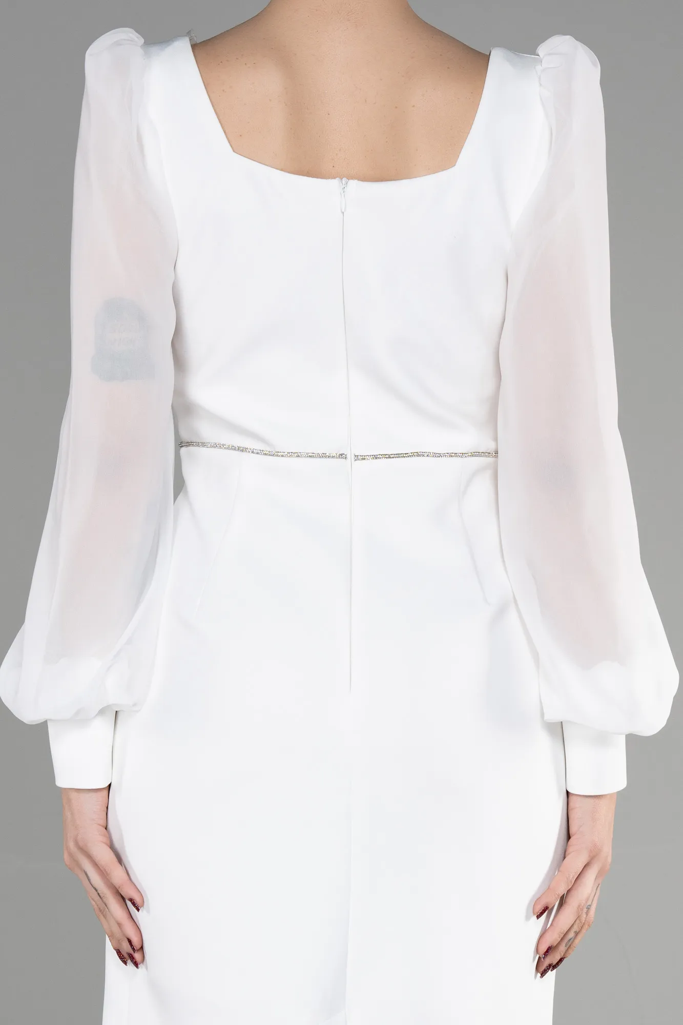 Ecru-Midi Cocktail Dress ABK1944