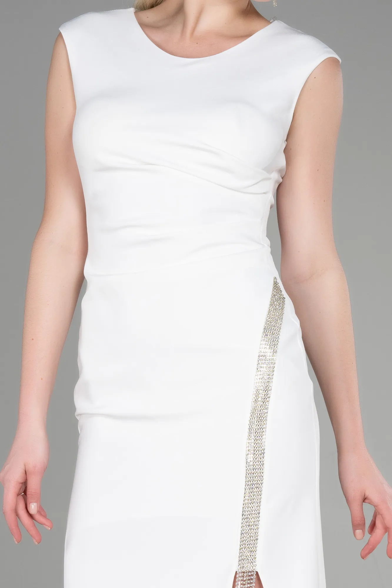 Ecru-Midi Cocktail Dress ABK1966