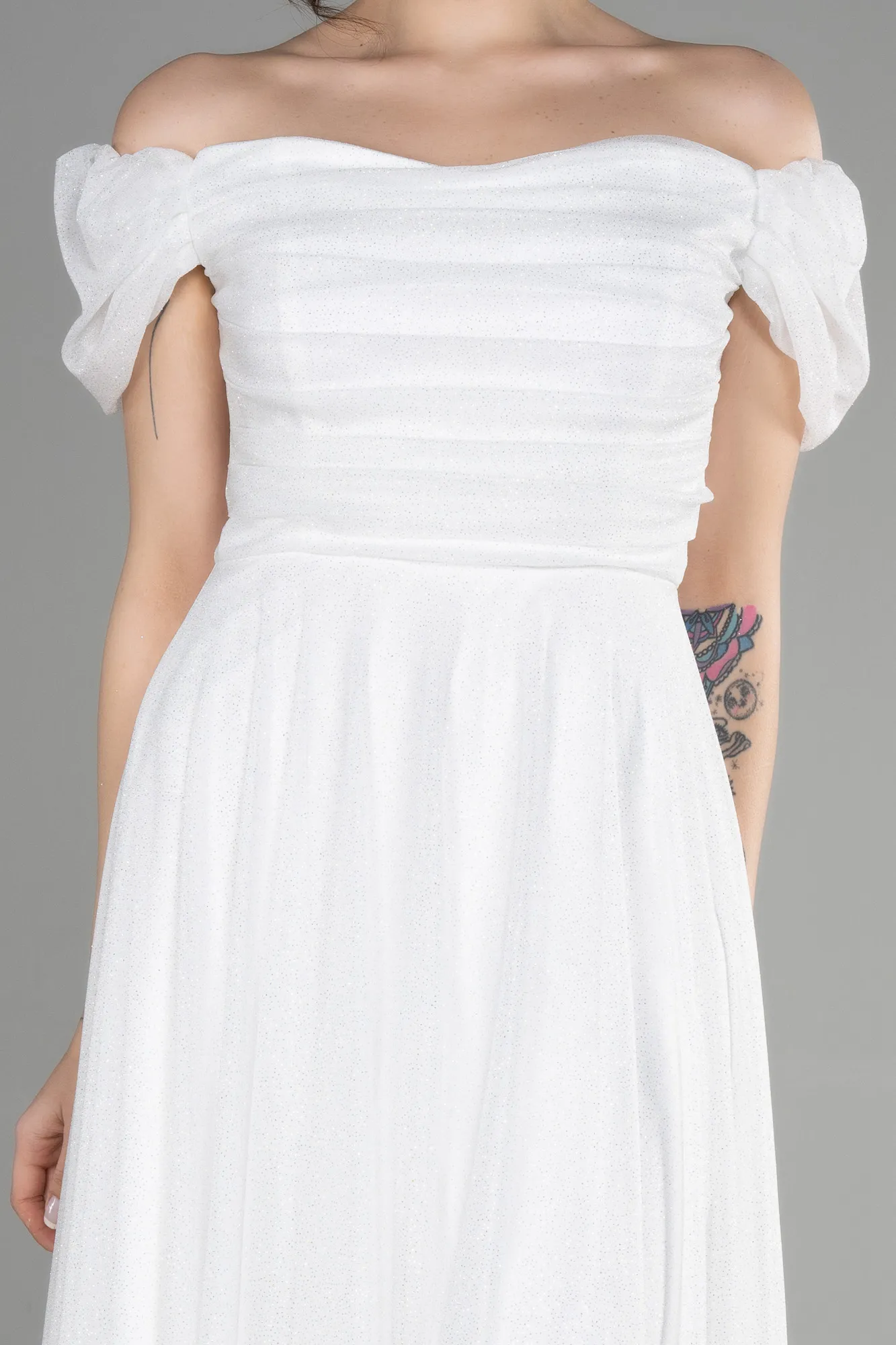 Ecru-Midi Cocktail Dress ABK1978