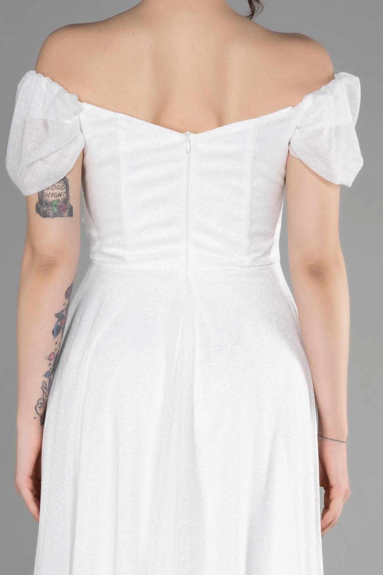 Ecru-Midi Cocktail Dress ABK1978