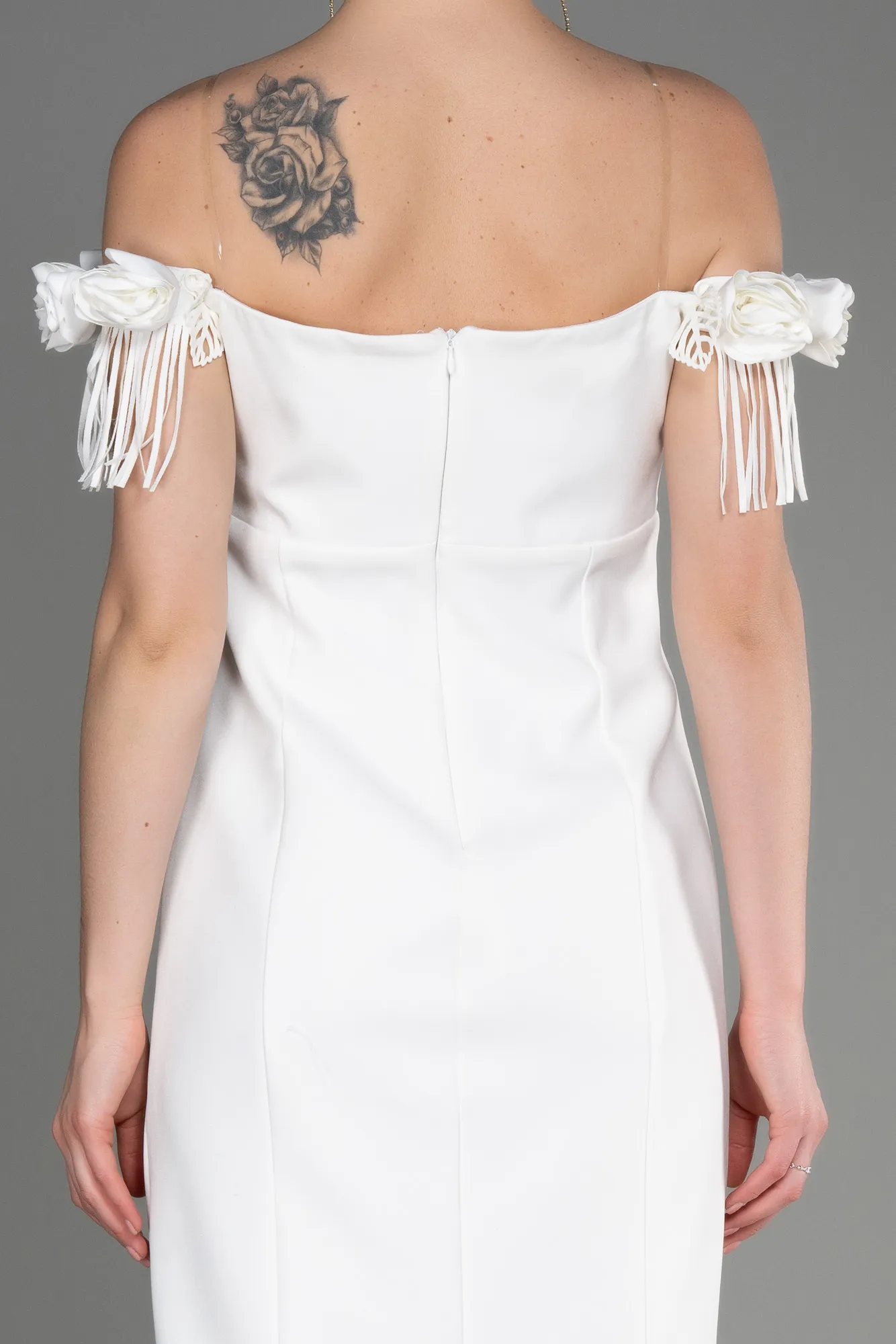 Ecru-Midi Cocktail Dress ABK2006