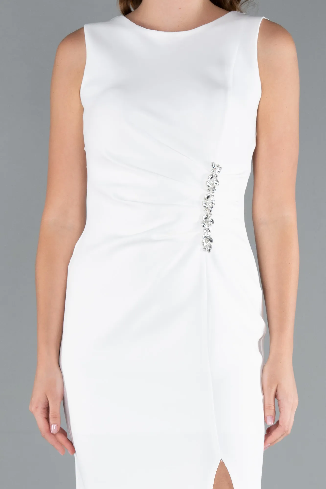 Ecru-Midi Cocktail Dress ABK2169