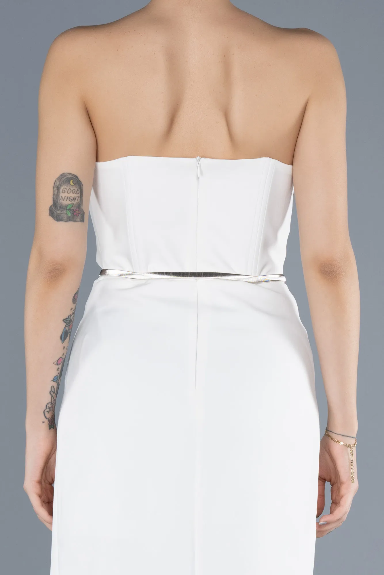 Ecru-Midi Cocktail Dress ABK2238