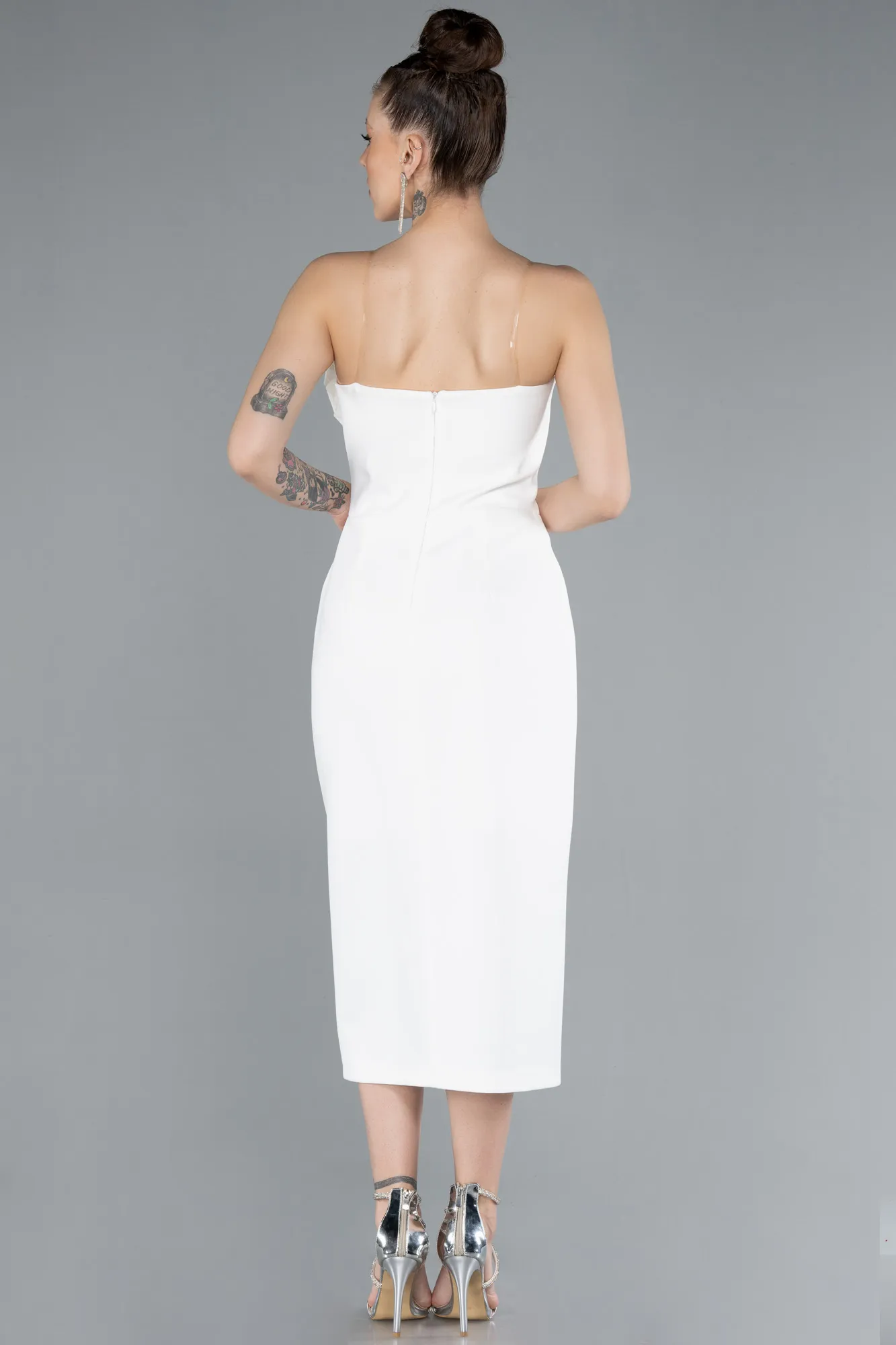 Ecru-Midi Cocktail Dress ABK2251