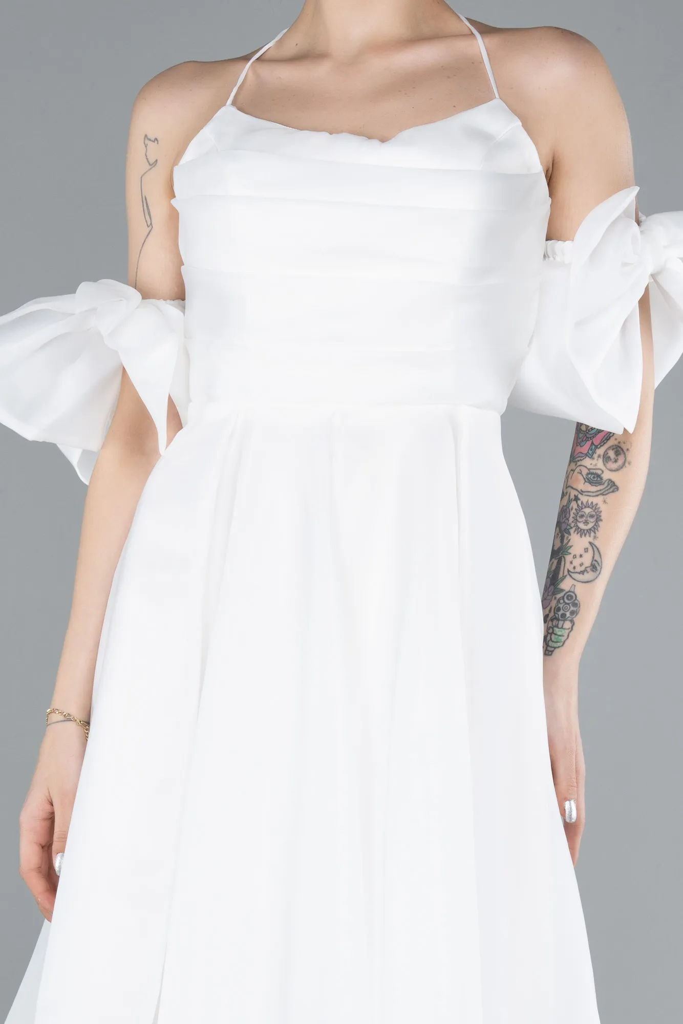 Ecru-Midi Cocktail Dress ABK2290