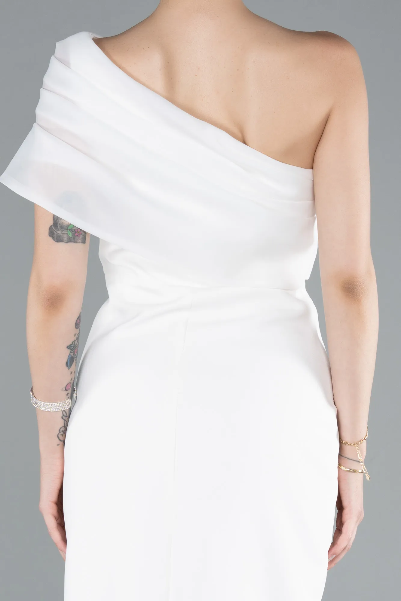 Ecru-Midi Cocktail Dress ABK2337