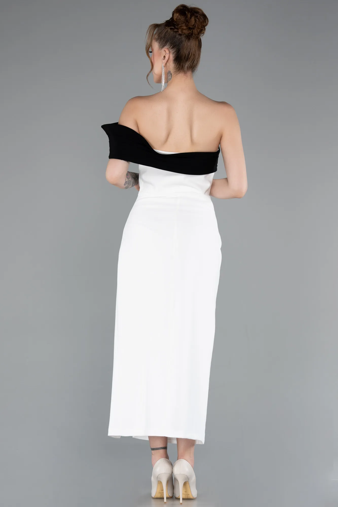 Ecru-Midi Cocktail Dress ABK2350