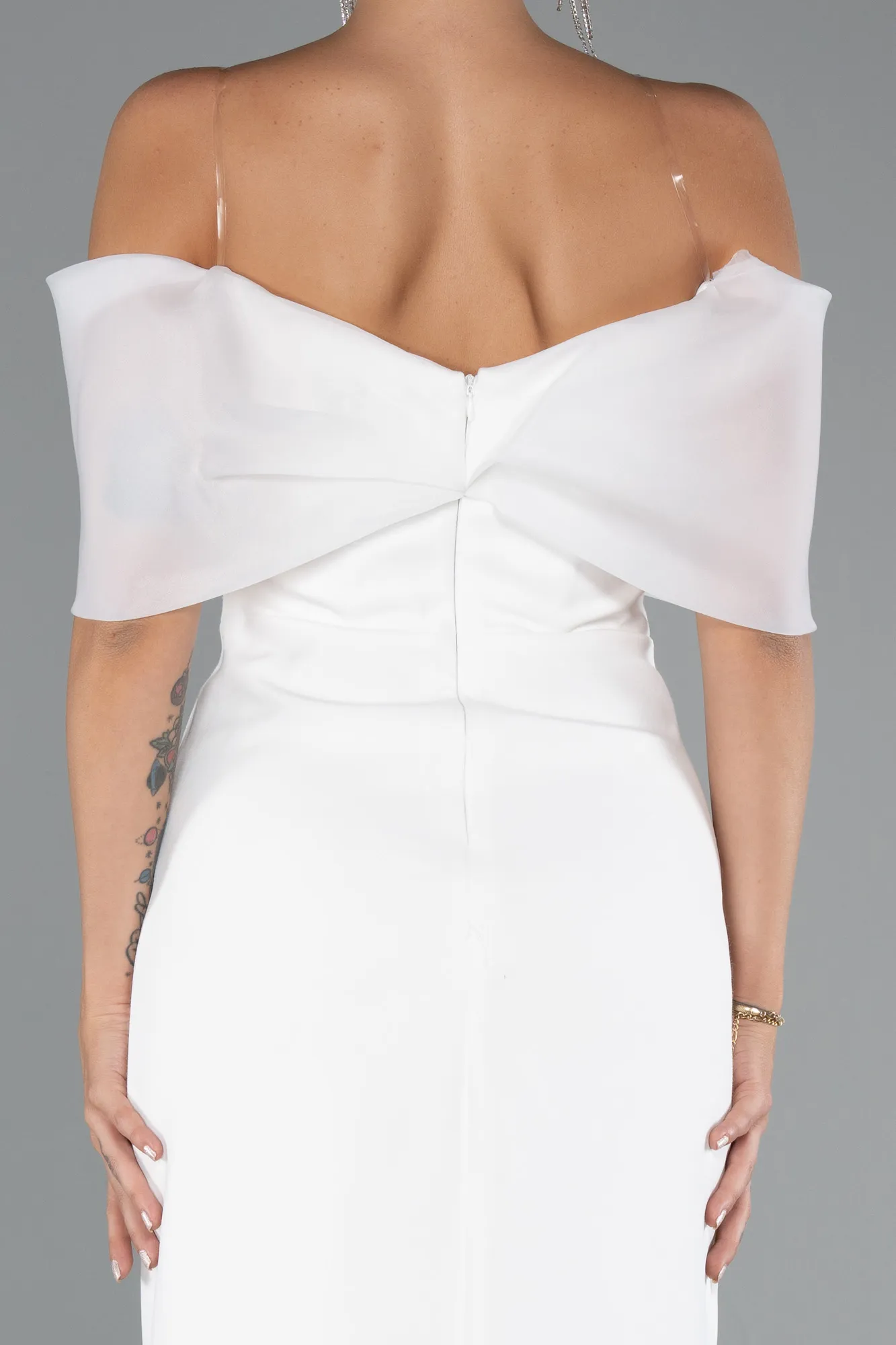 Ecru-Midi Cocktail Dress ABK2450