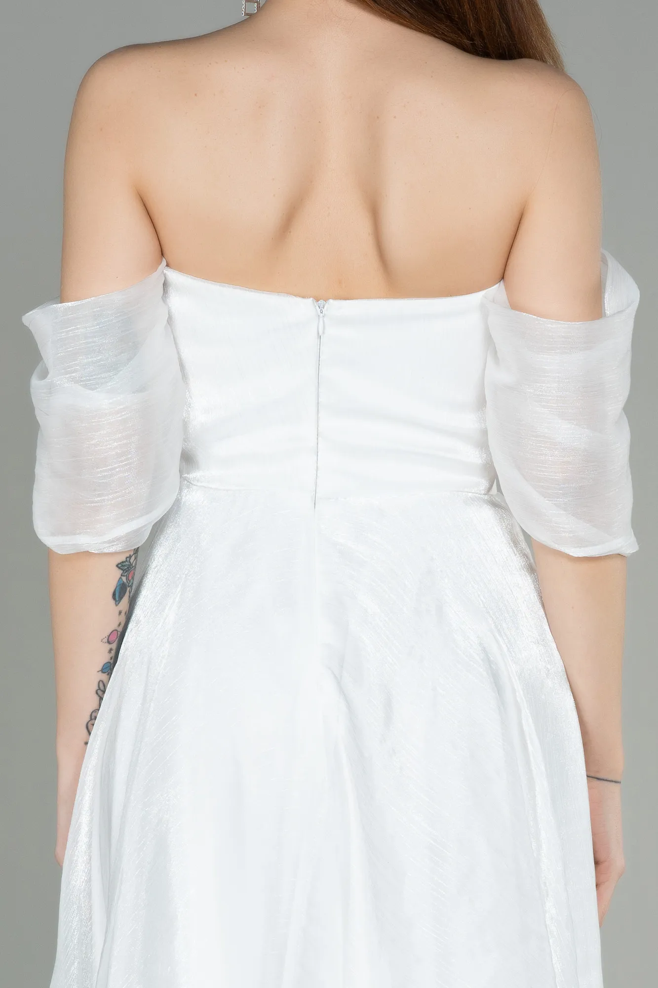 Ecru-Midi Evening Dress ABK1850