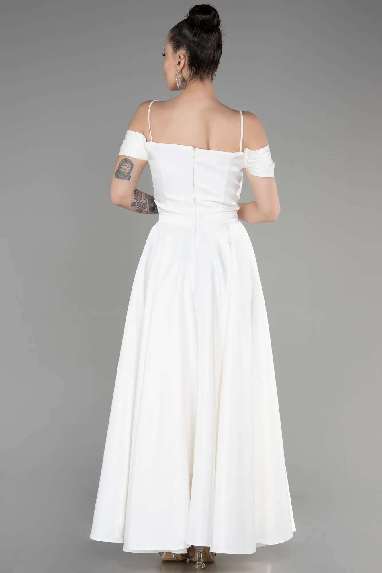 Ecru-Midi Evening Dress ABK1946