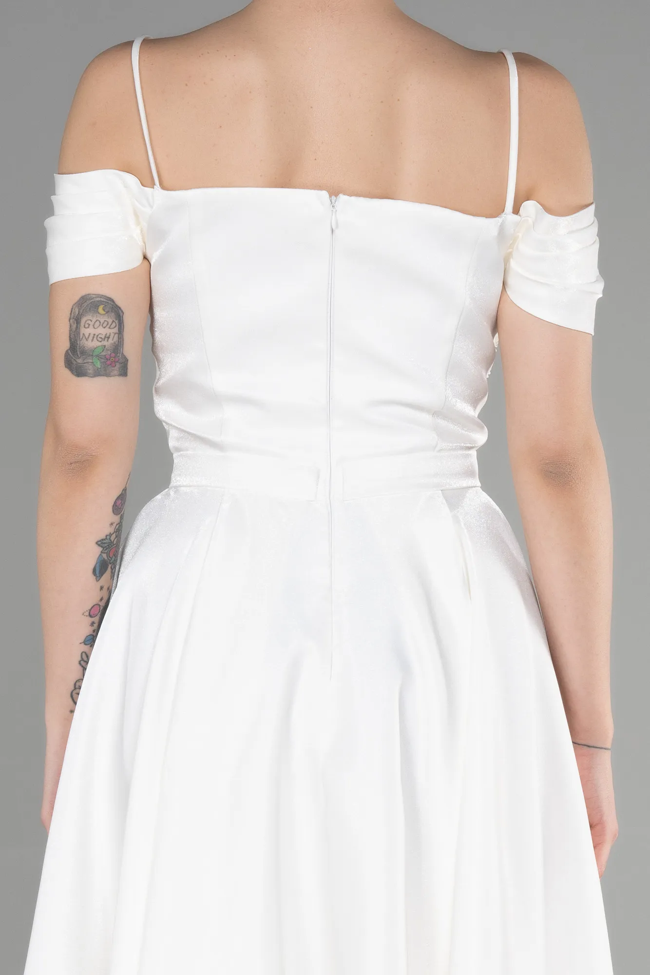 Ecru-Midi Evening Dress ABK1946