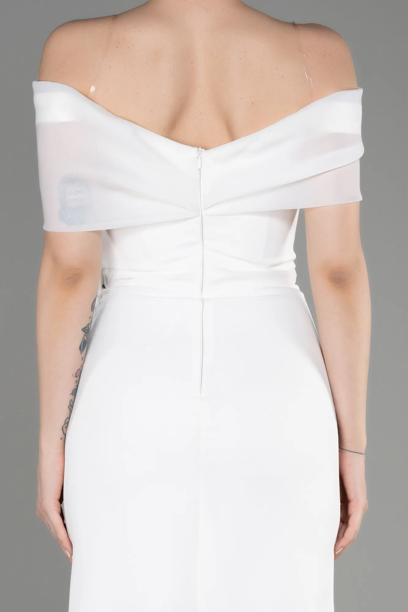 Ecru-Midi Evening Dress ABK2014