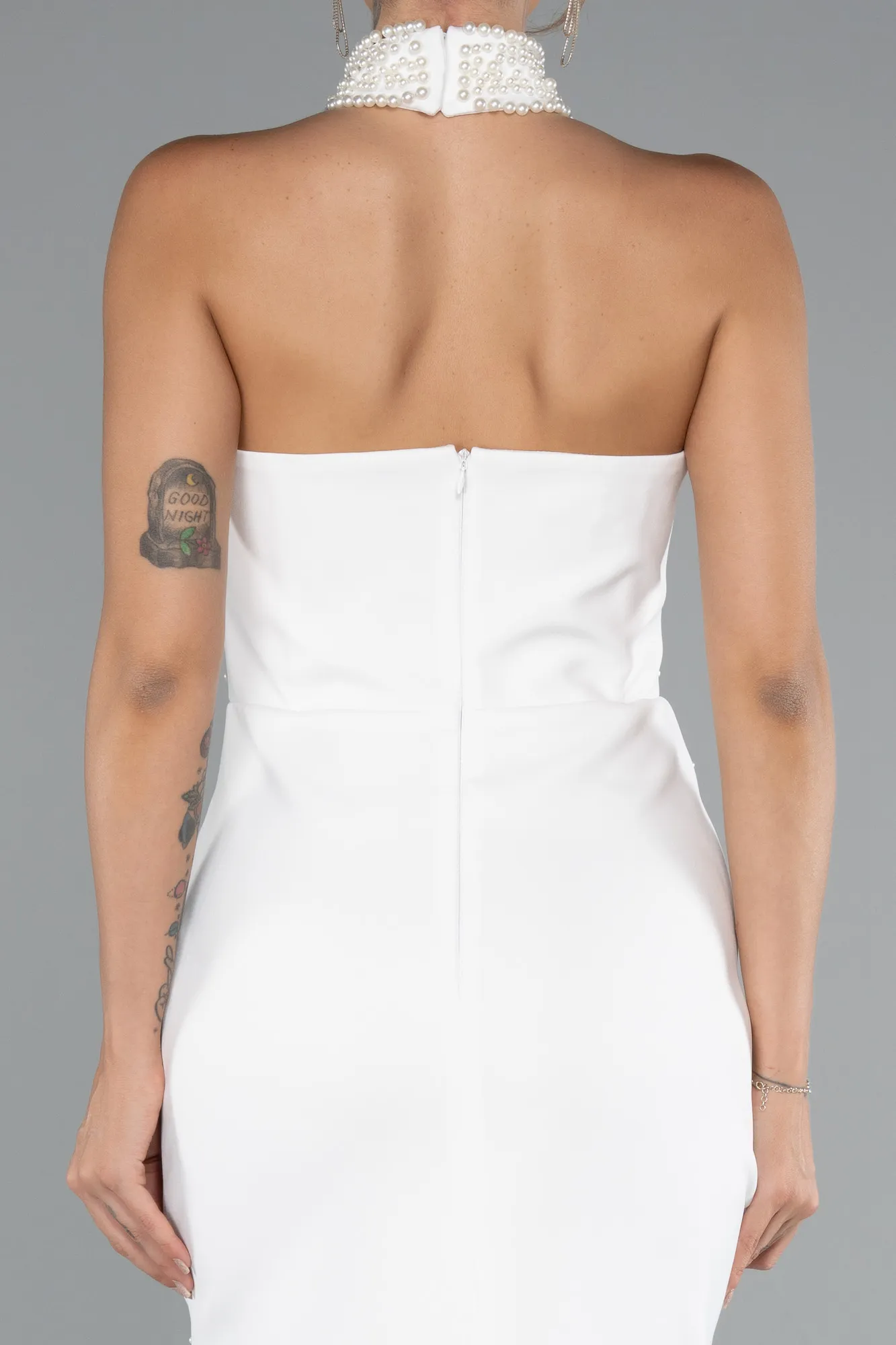 Ecru-Midi Evening Dress ABK2399