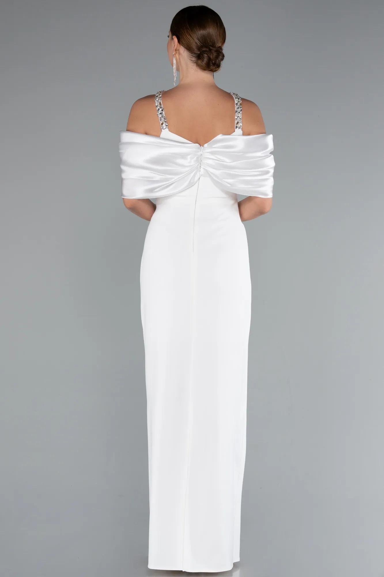 Ecru-Midi Evening Dress ABU5073