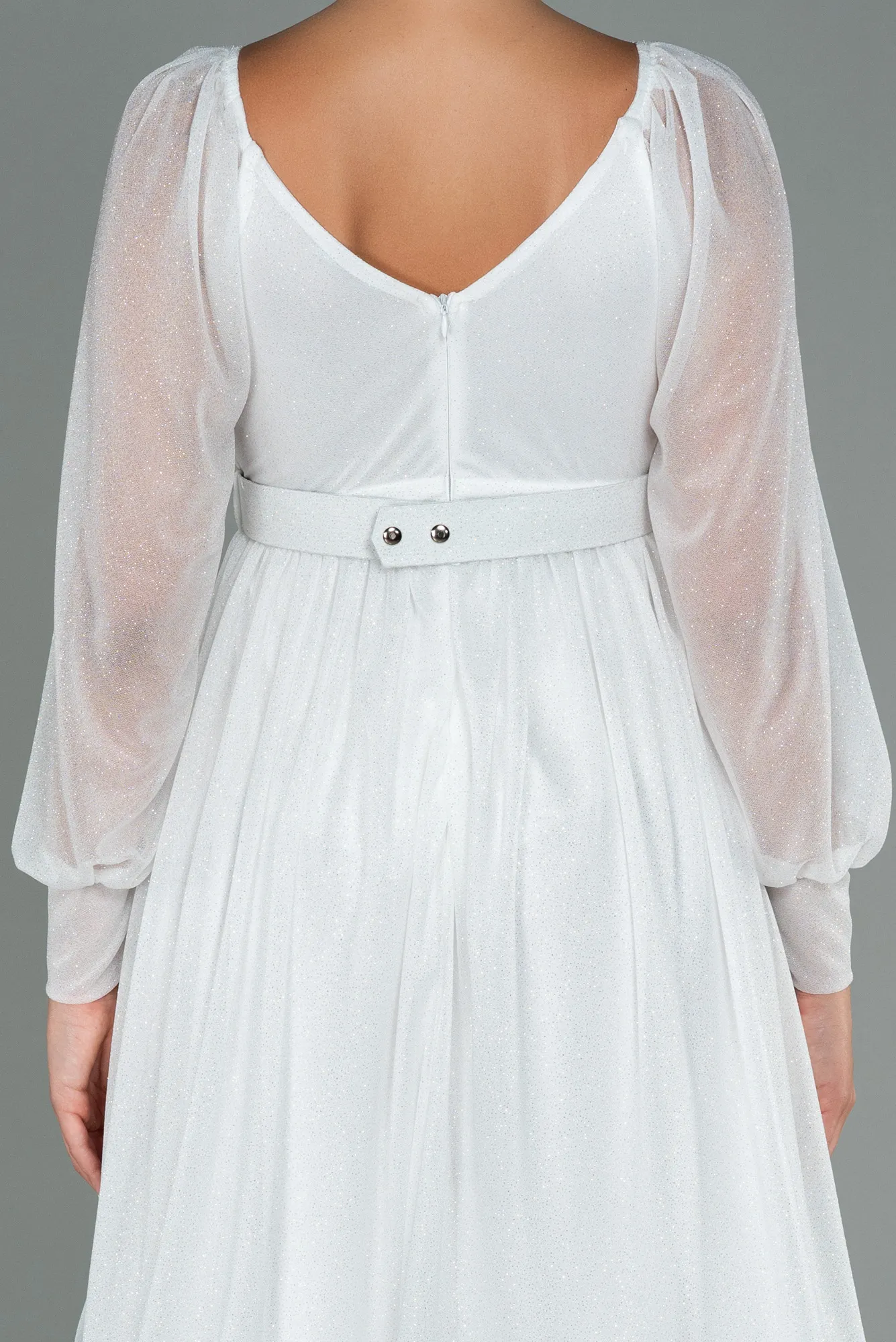 Ecru-Midi Invitation Dress ABK1227