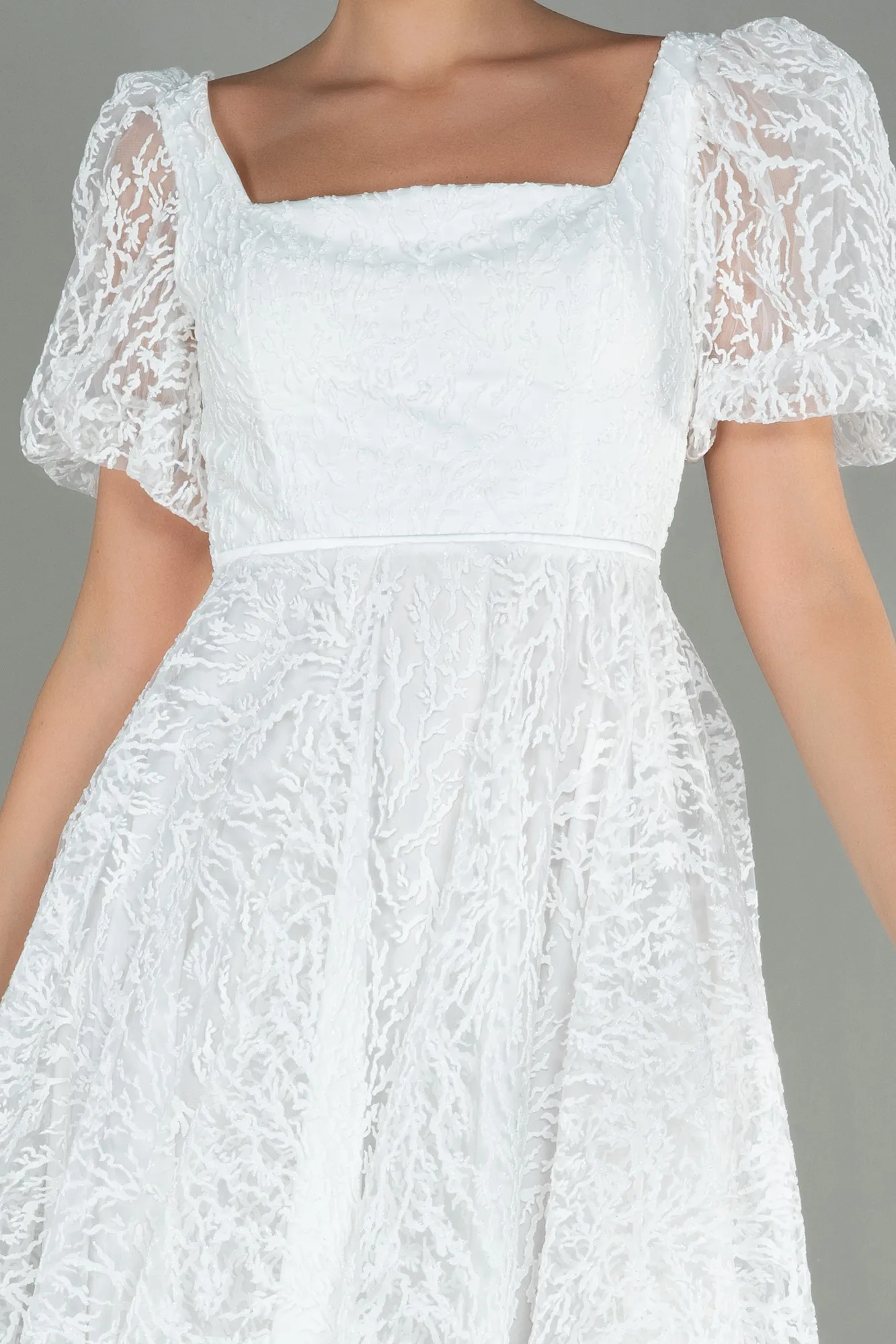 Ecru-Midi Invitation Dress ABK1724