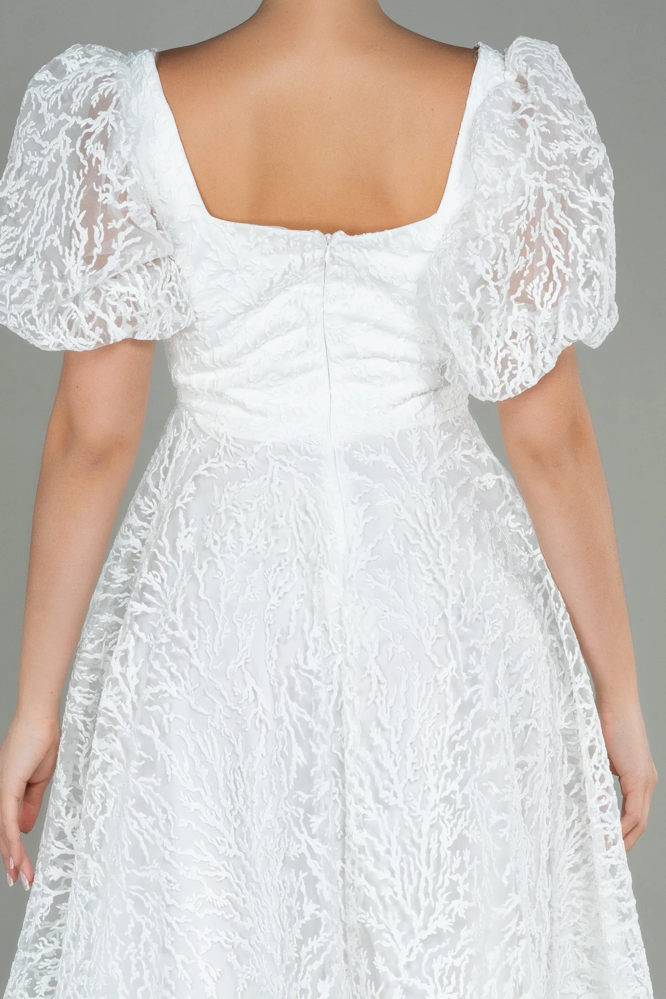 Ecru-Midi Invitation Dress ABK1724