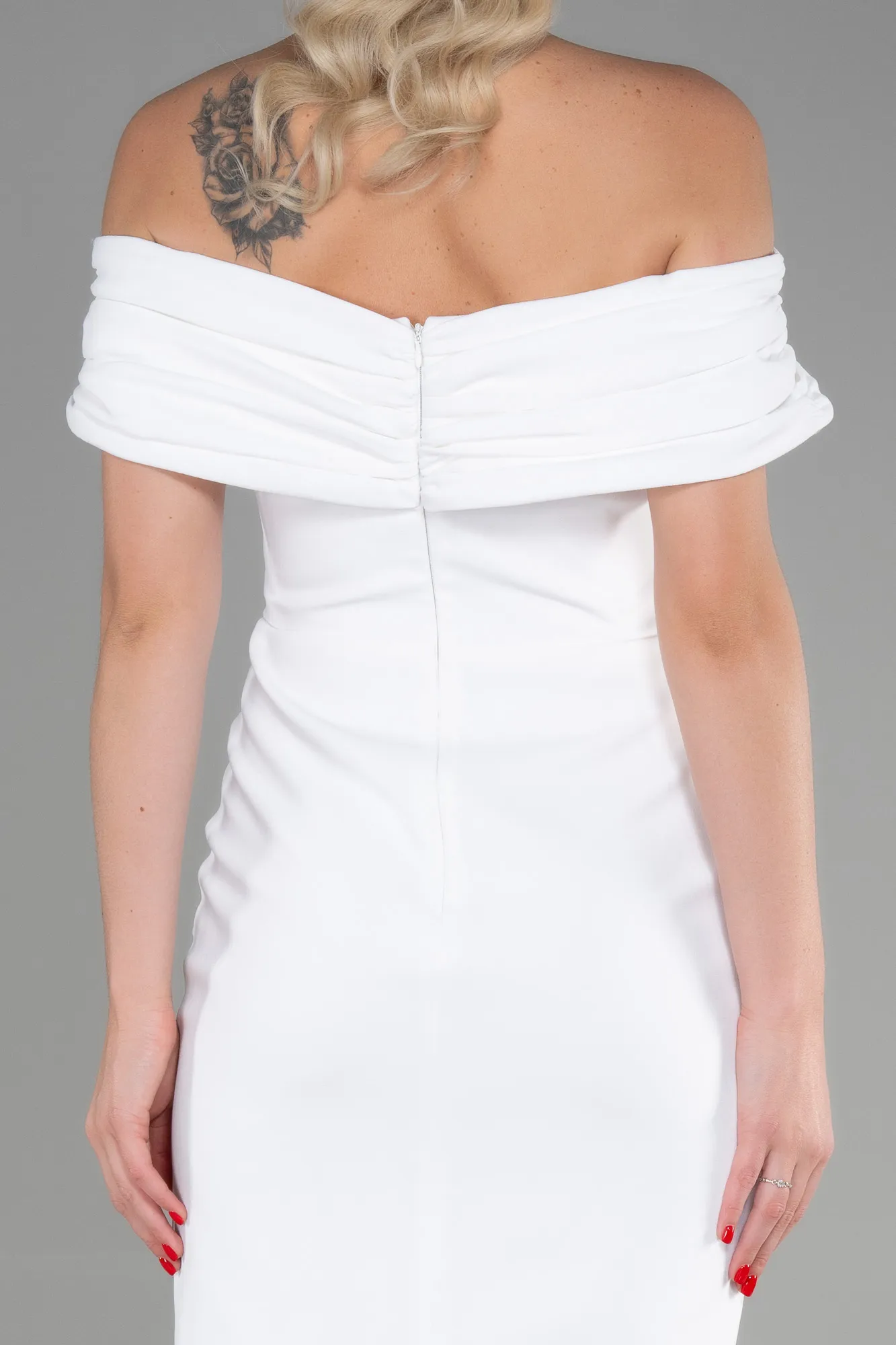 Ecru-Midi Invitation Dress ABK1902