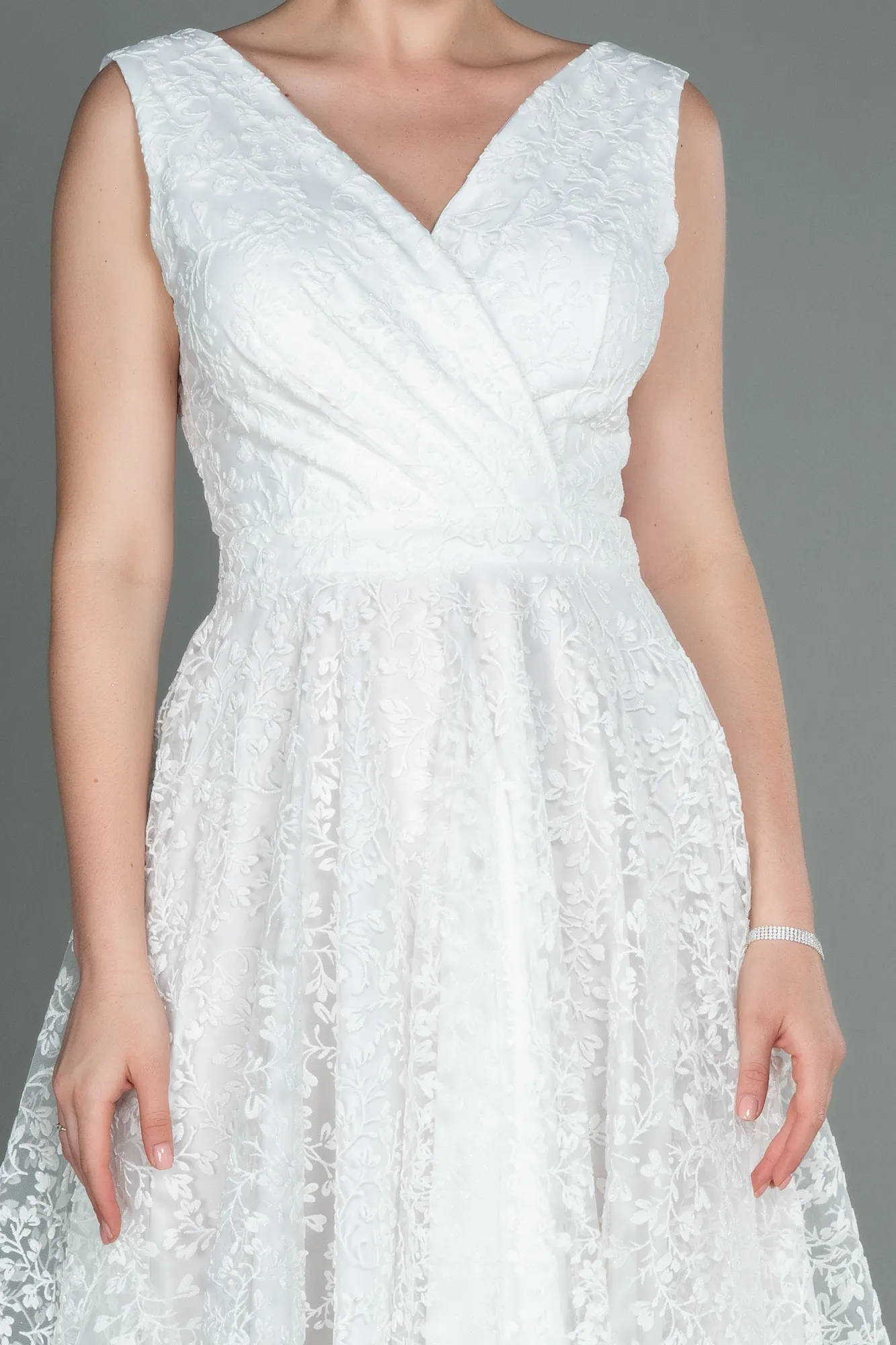 Ecru-Midi Night Dress ABK1794