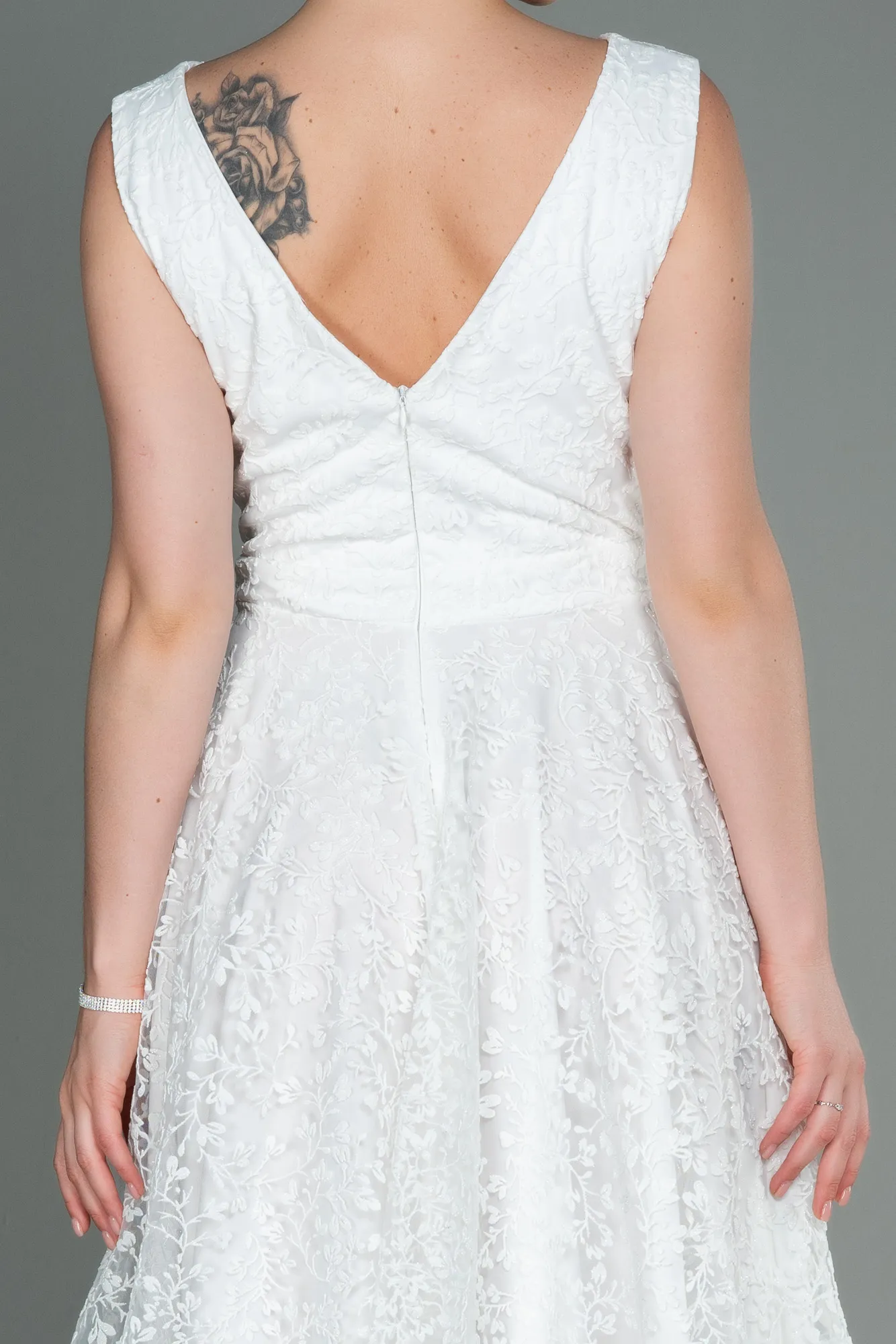 Ecru-Midi Night Dress ABK1794