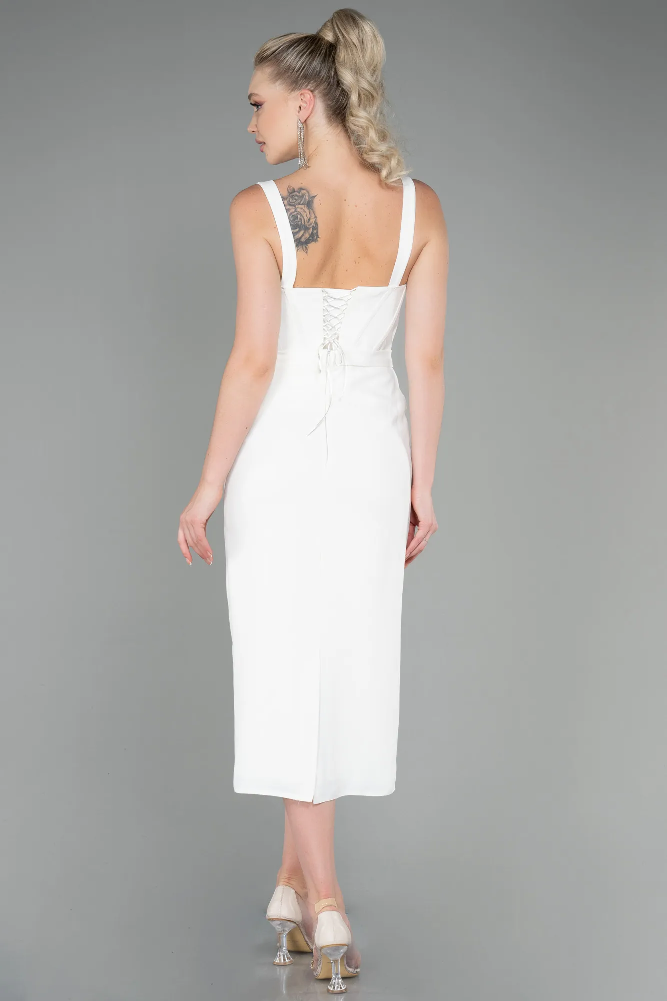 Ecru-Midi Night Dress ABK1819