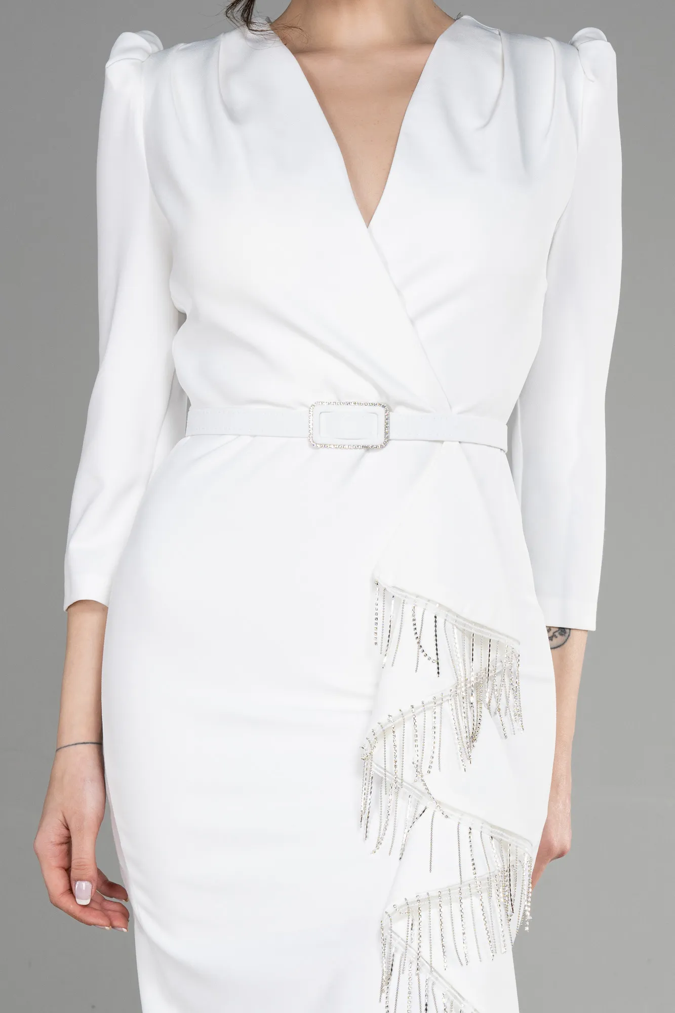 Ecru-Midi Party Dress ABK1968