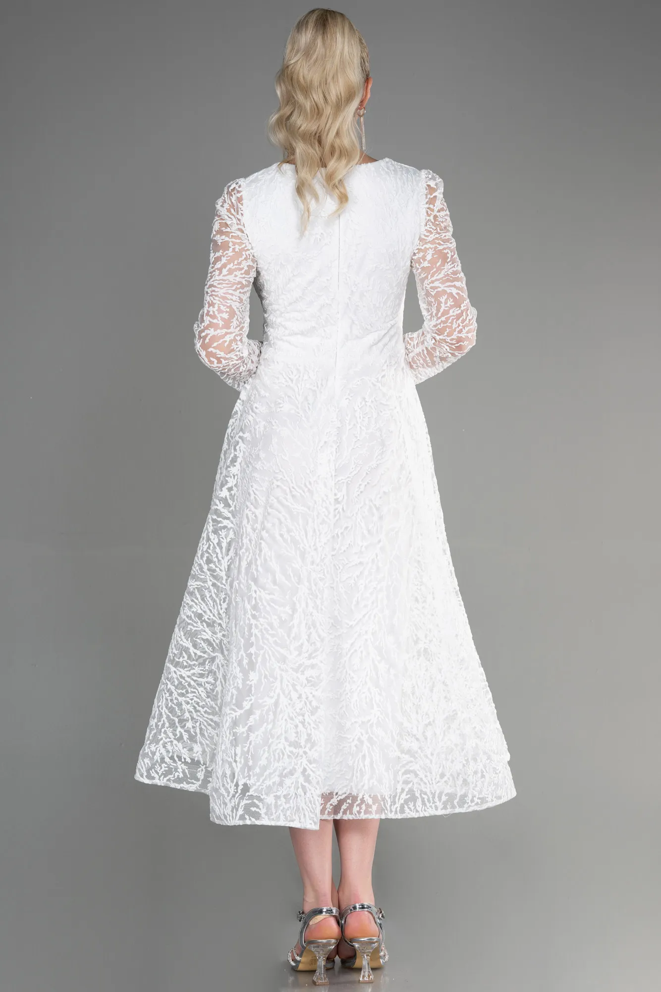 Ecru-Midi Party Dress ABK1969