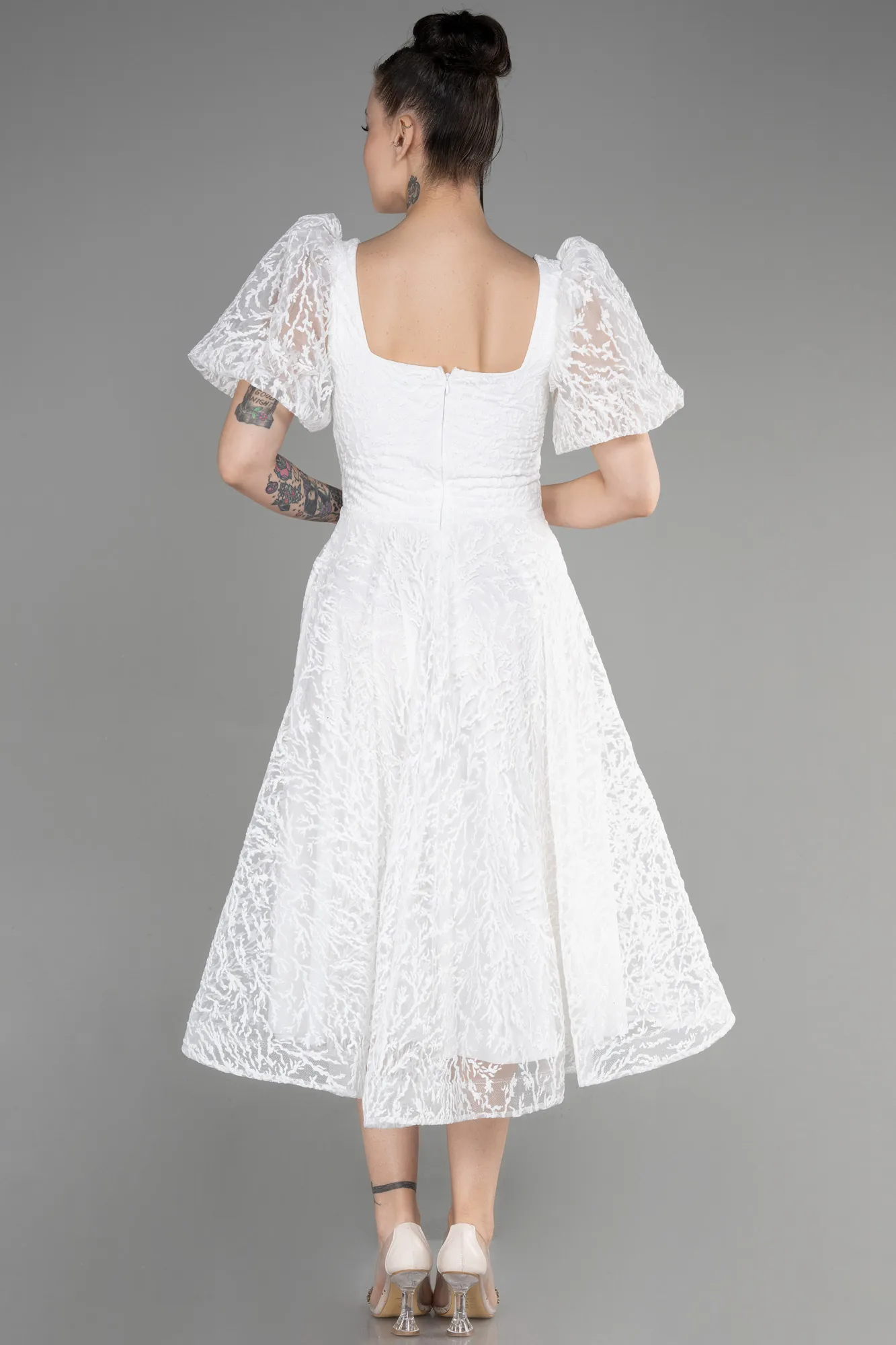 Ecru-Midi Party Dress ABK1976