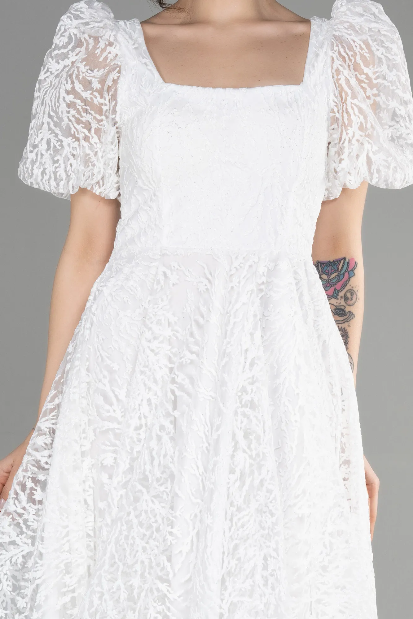 Ecru-Midi Party Dress ABK1976