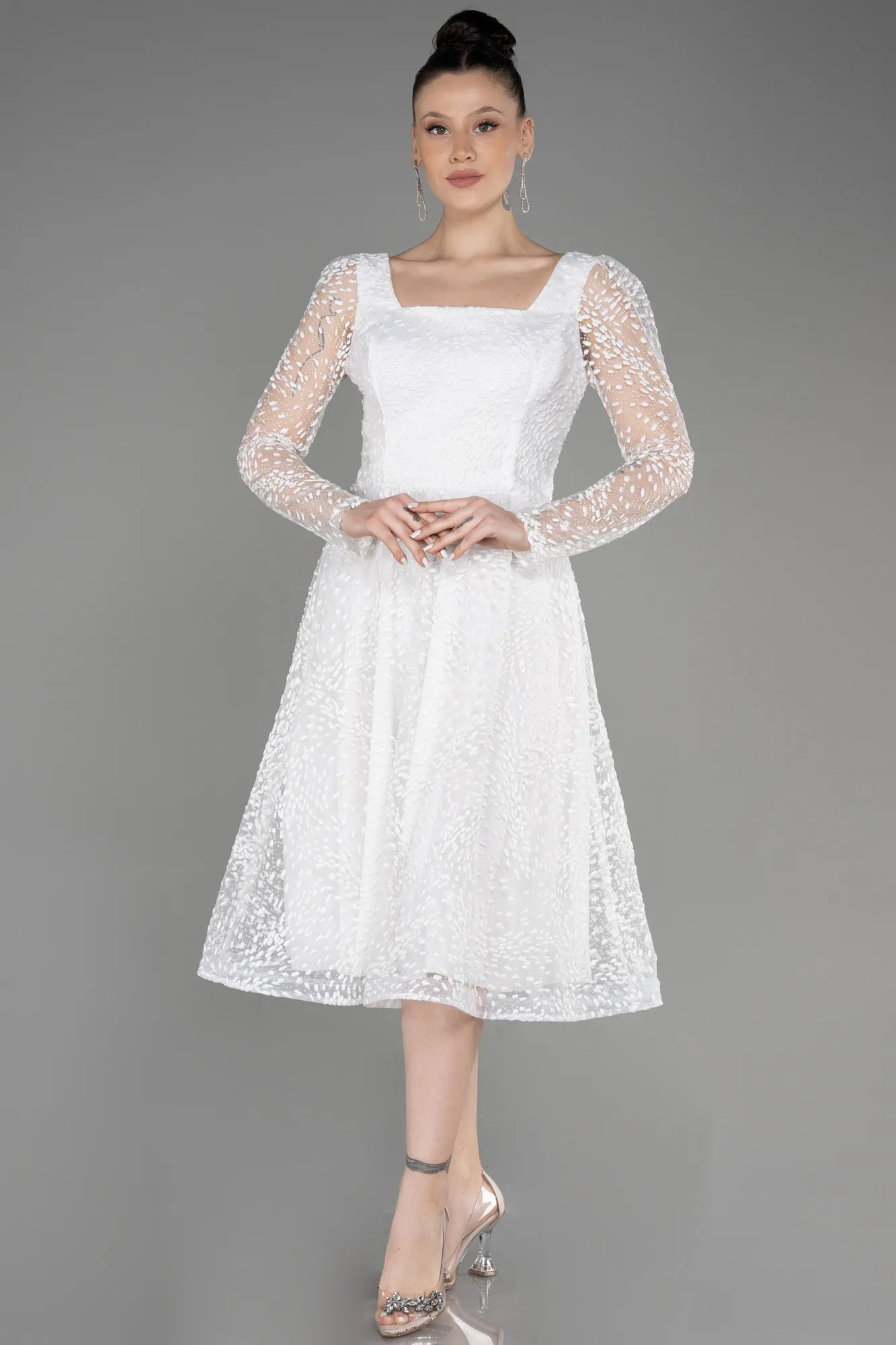 Ecru-Midi Party Dress ABK1990