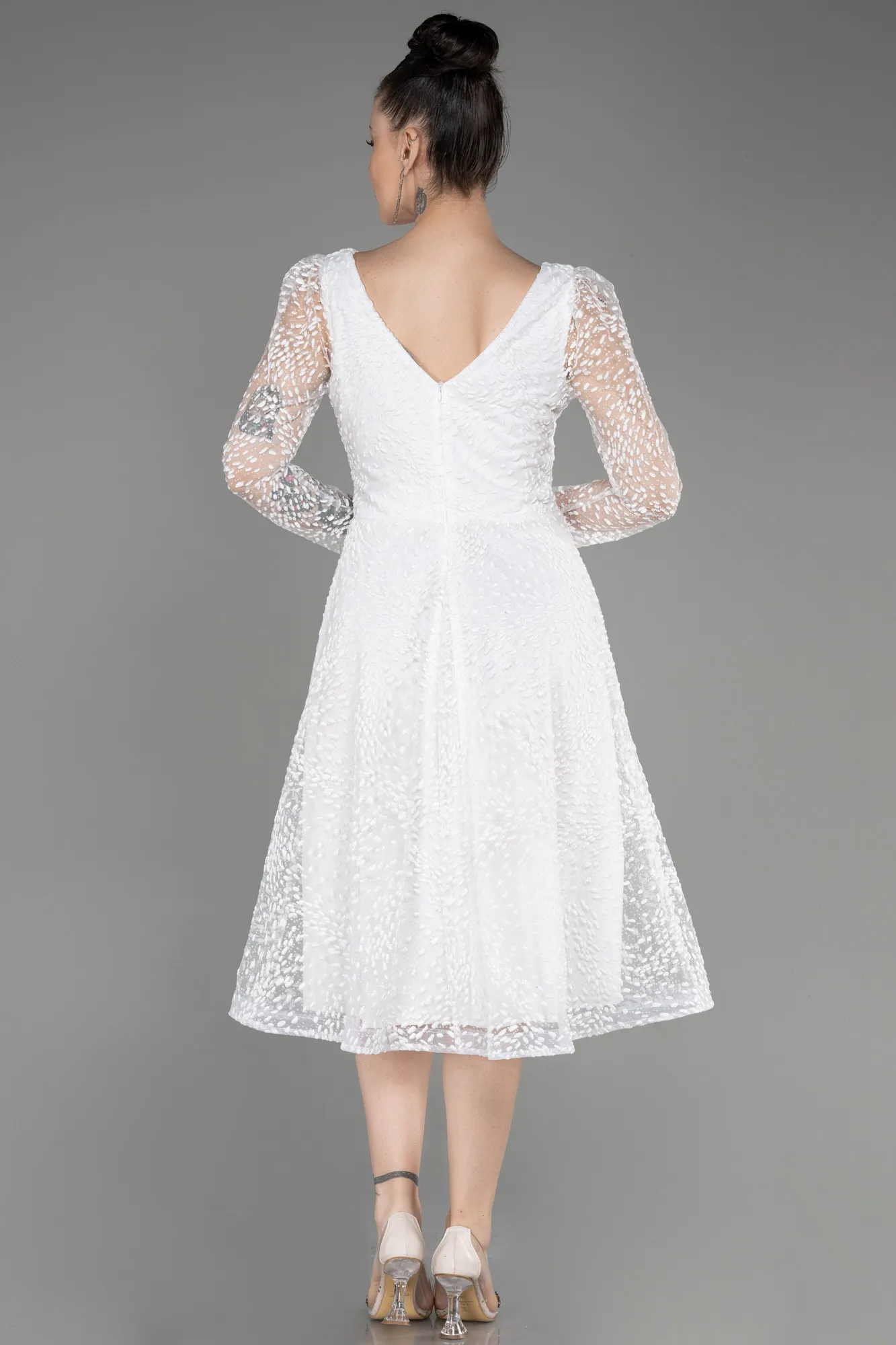 Ecru-Midi Party Dress ABK1990