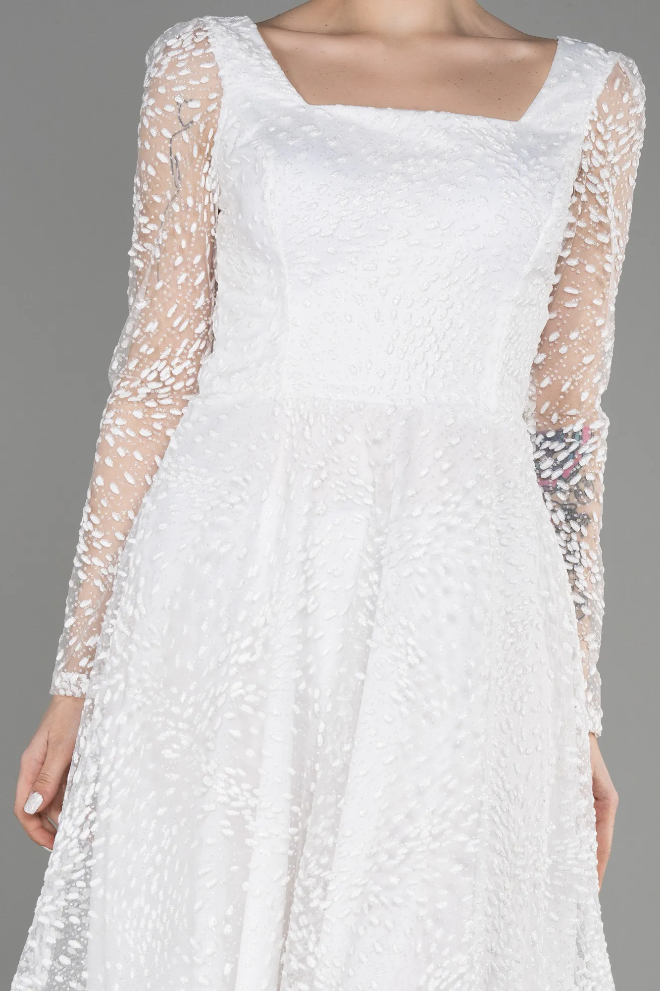 Ecru-Midi Party Dress ABK1990