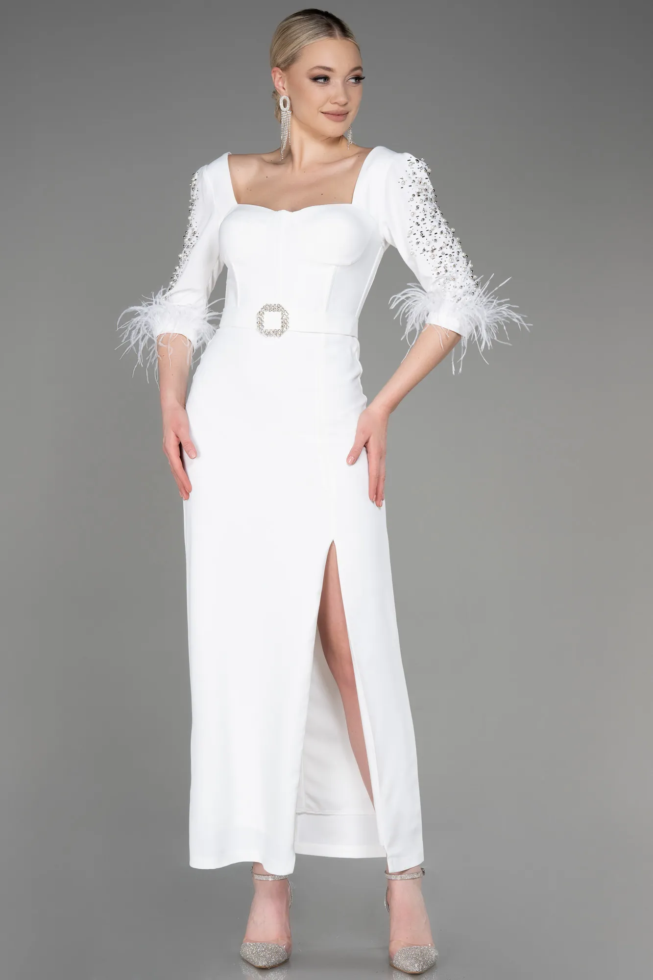 Ecru-Midi Party Dress ABK1999