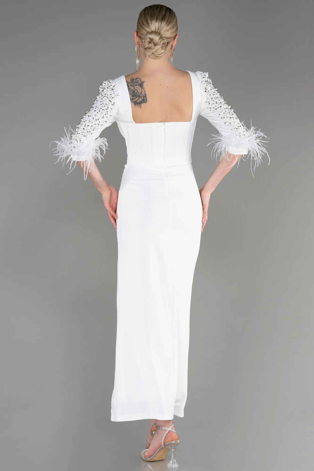 Ecru-Midi Party Dress ABK1999