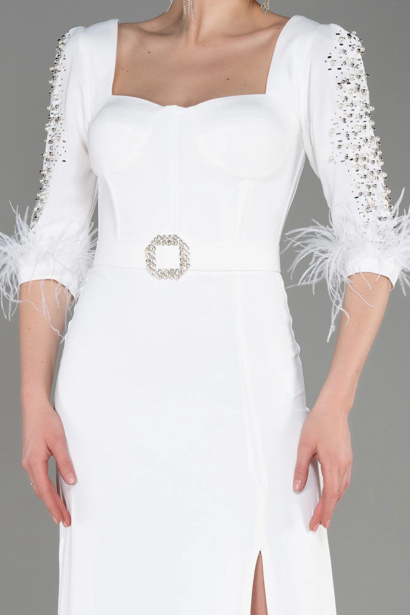 Ecru-Midi Party Dress ABK1999