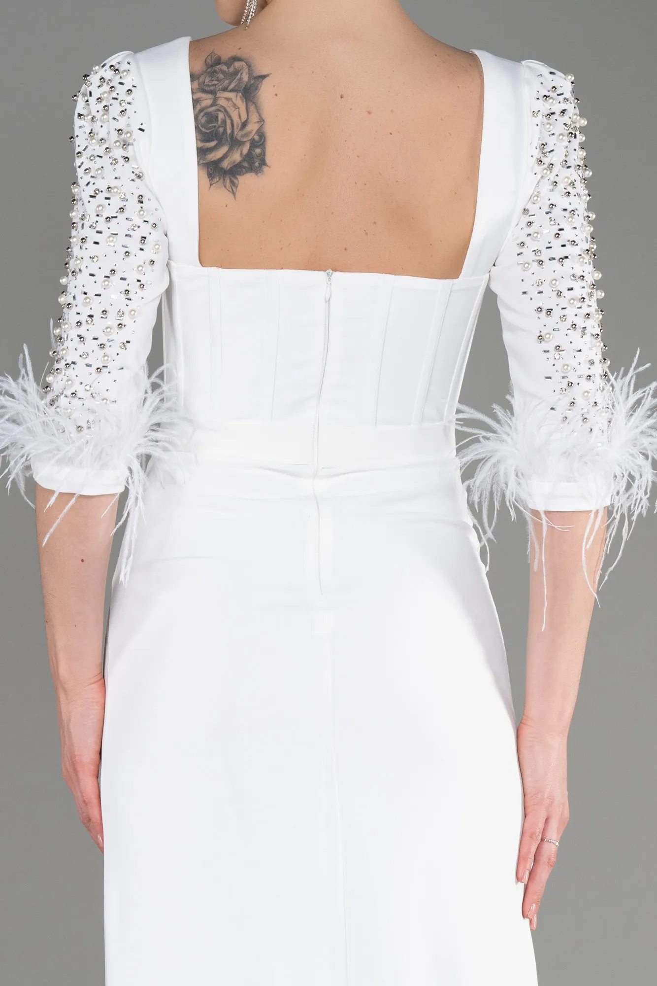 Ecru-Midi Party Dress ABK1999