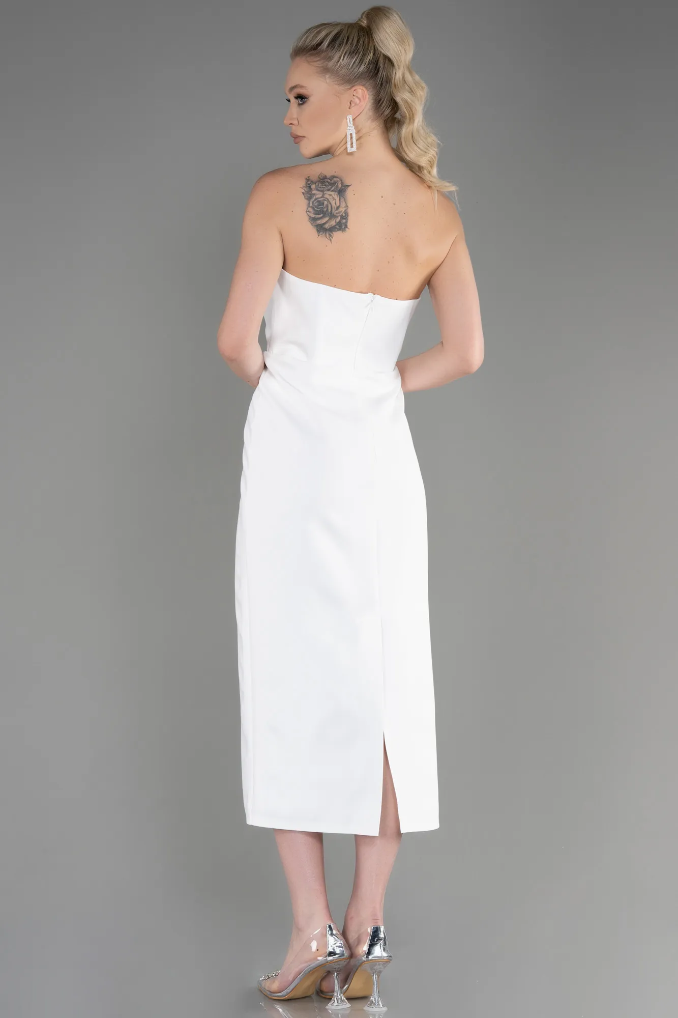 Ecru-Midi Party Dress ABK2000