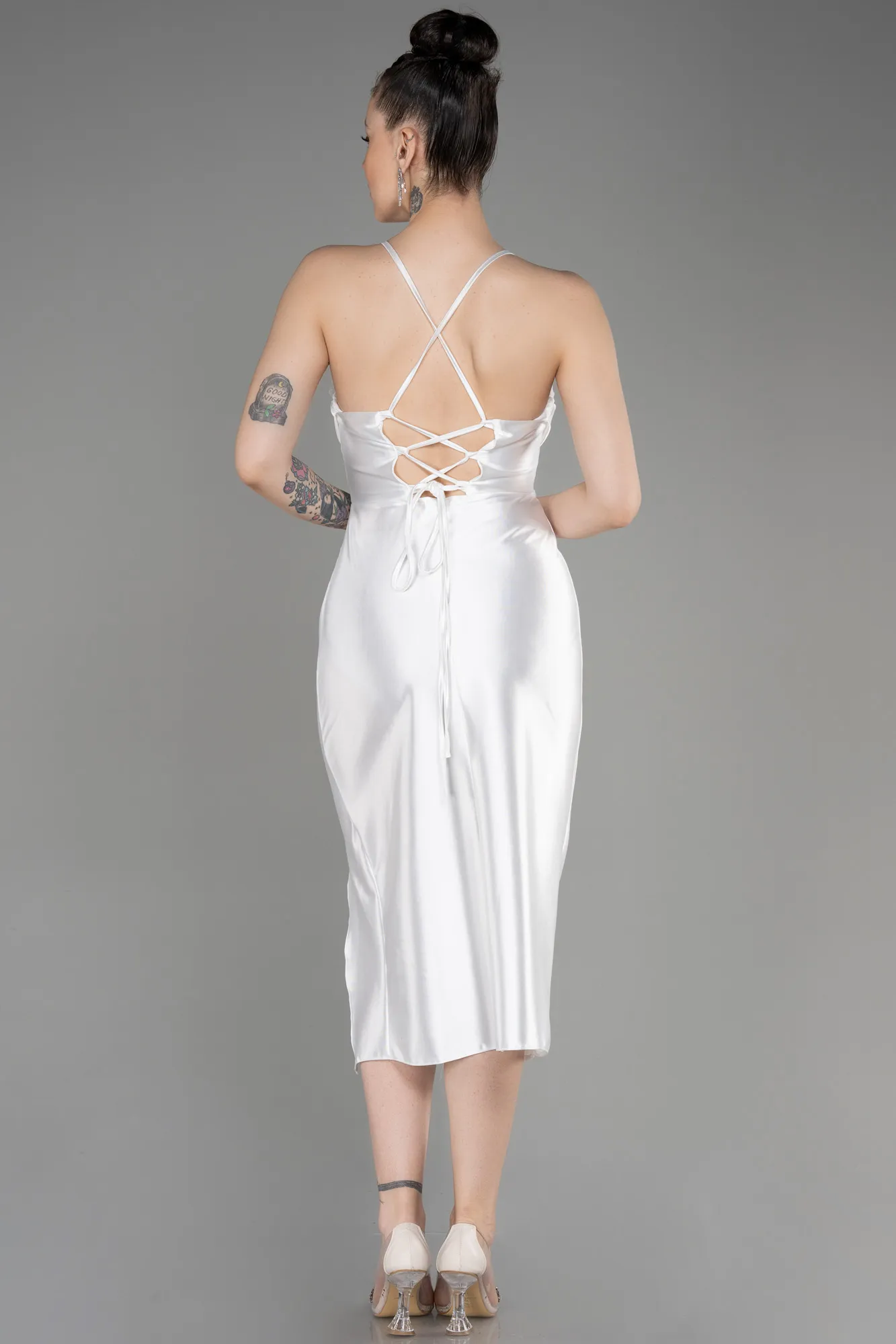 Ecru-Midi Party Dress ABK2019