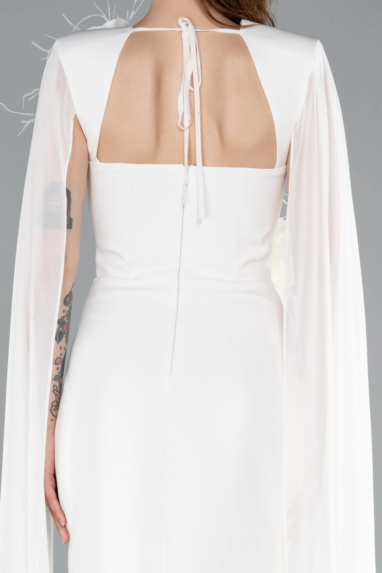 Ecru-Midi Party Dress ABK2355