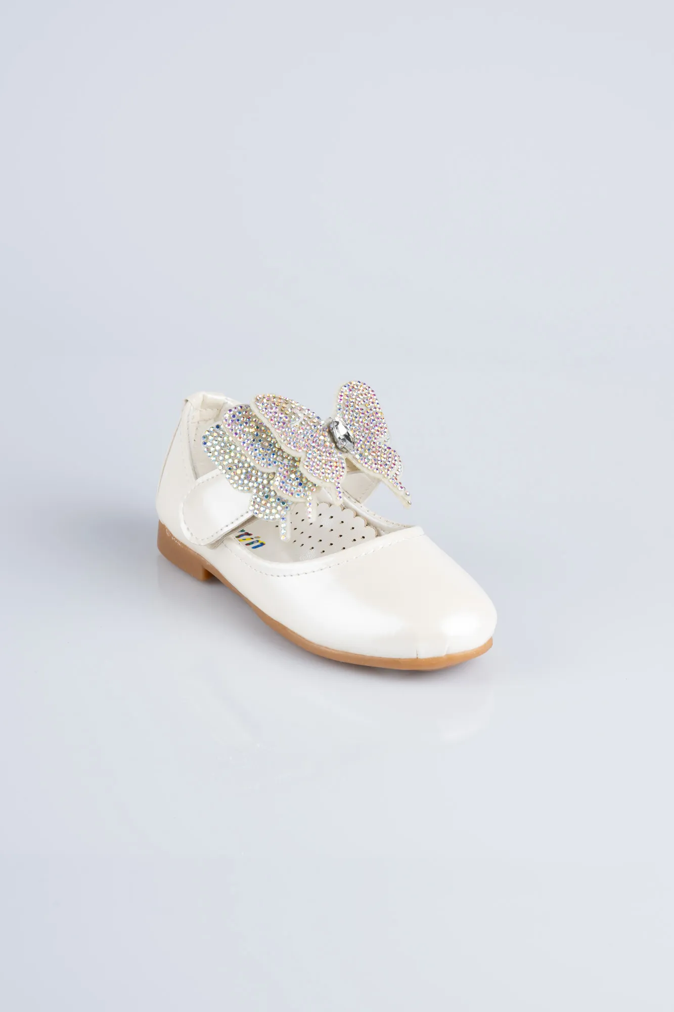 Ecru-Patent Leather Kid Shoe MJ4001