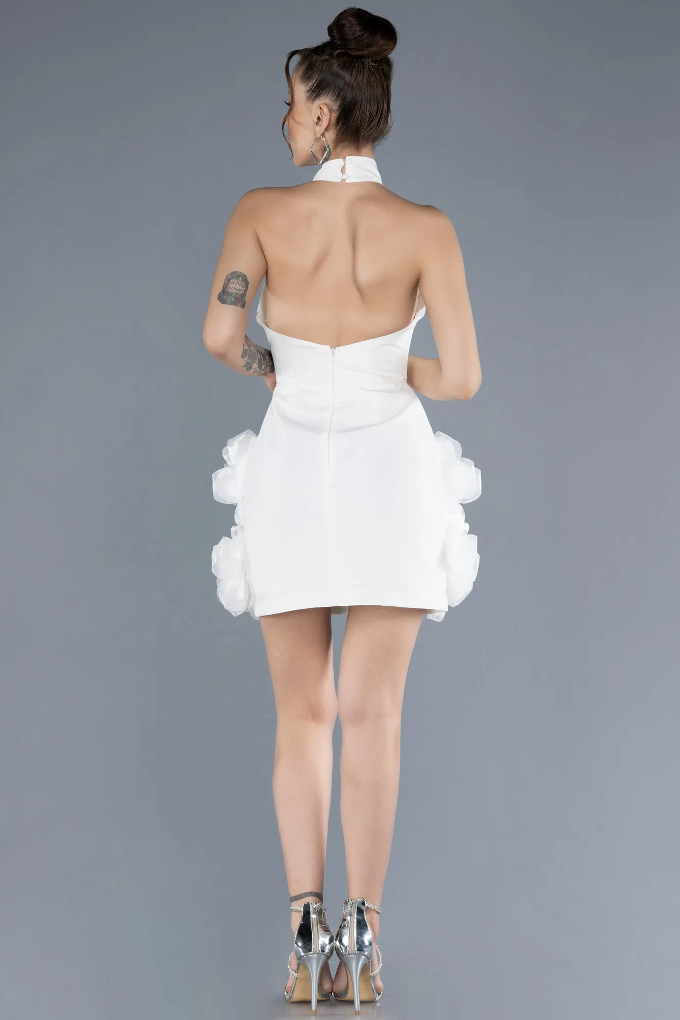 Ecru-Short Cocktail Dress ABK2241