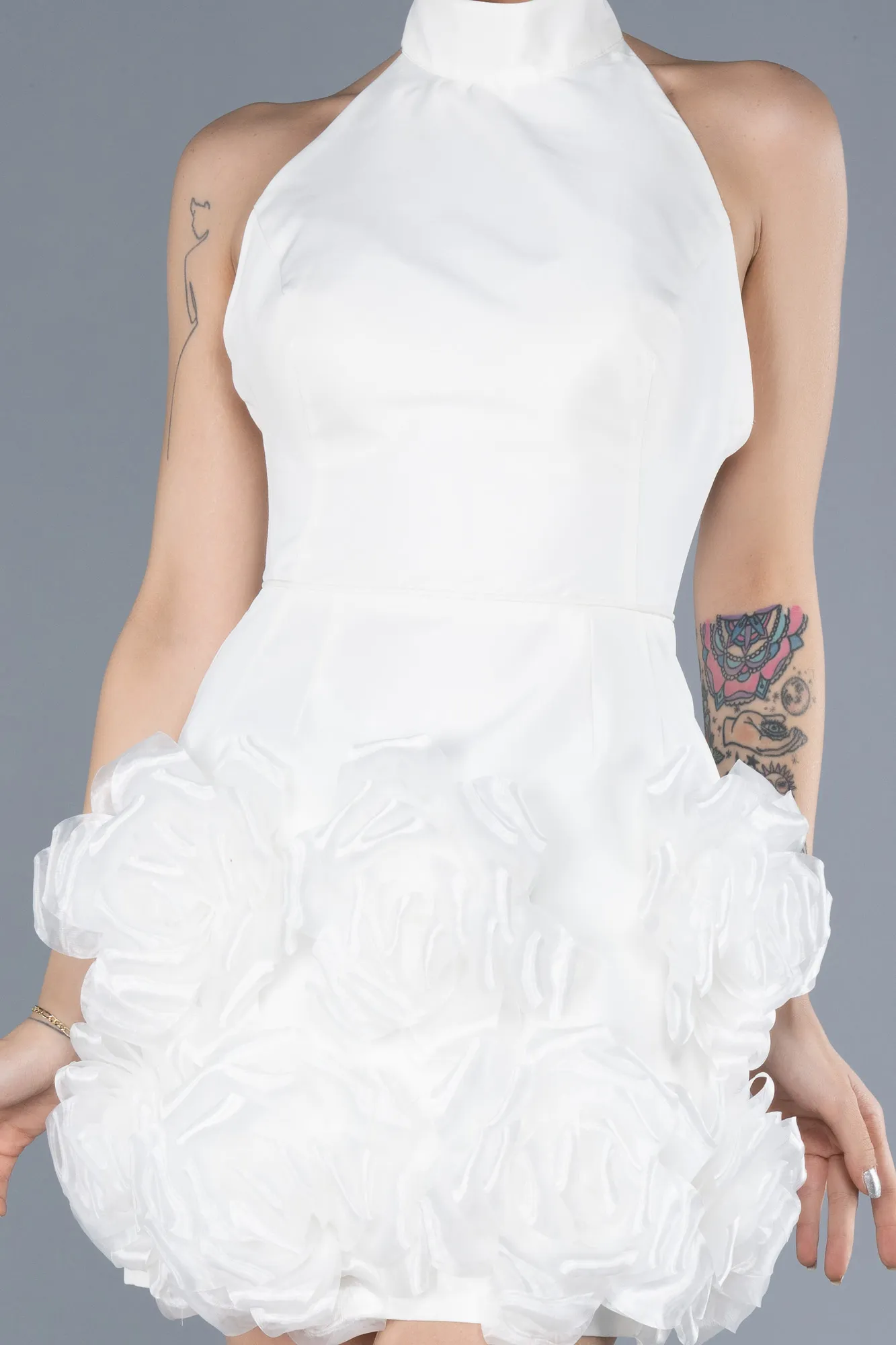 Ecru-Short Cocktail Dress ABK2241